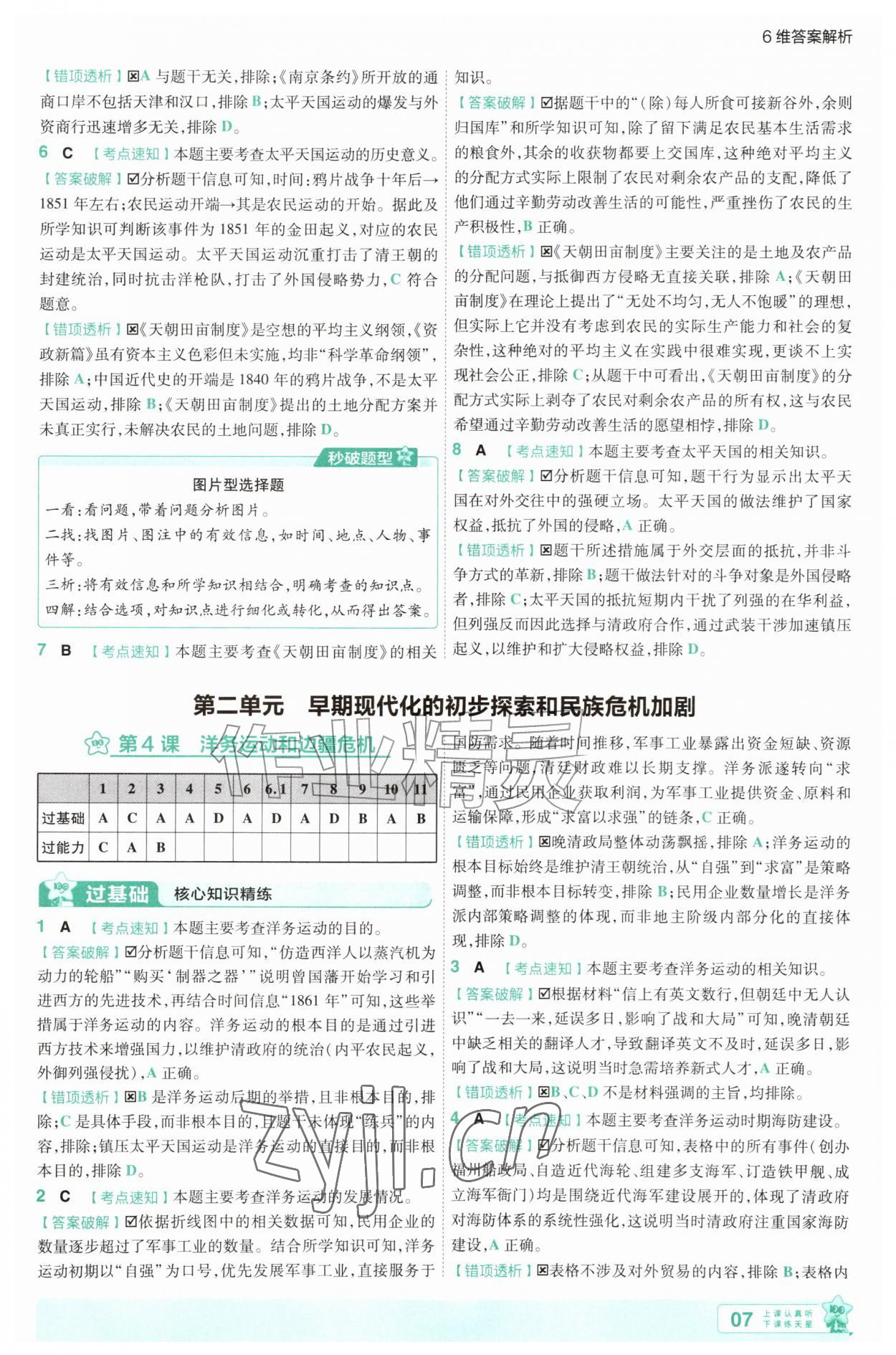 2026年一遍过八年级历史上册人教版&nbsp;第7页