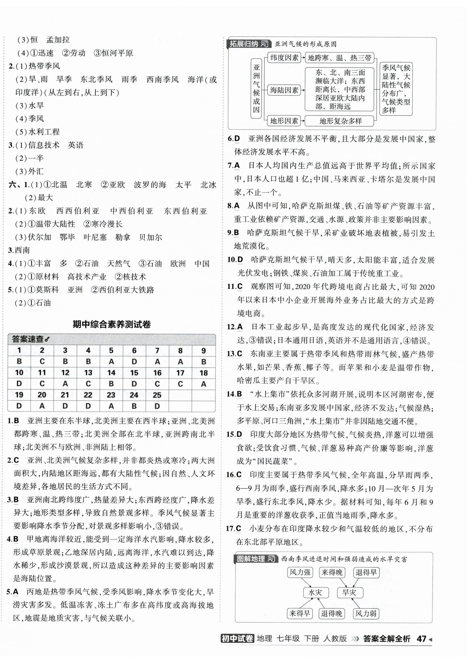 2026年5年中考3年模拟初中试卷七年级地理下册人教版&nbsp;第6页