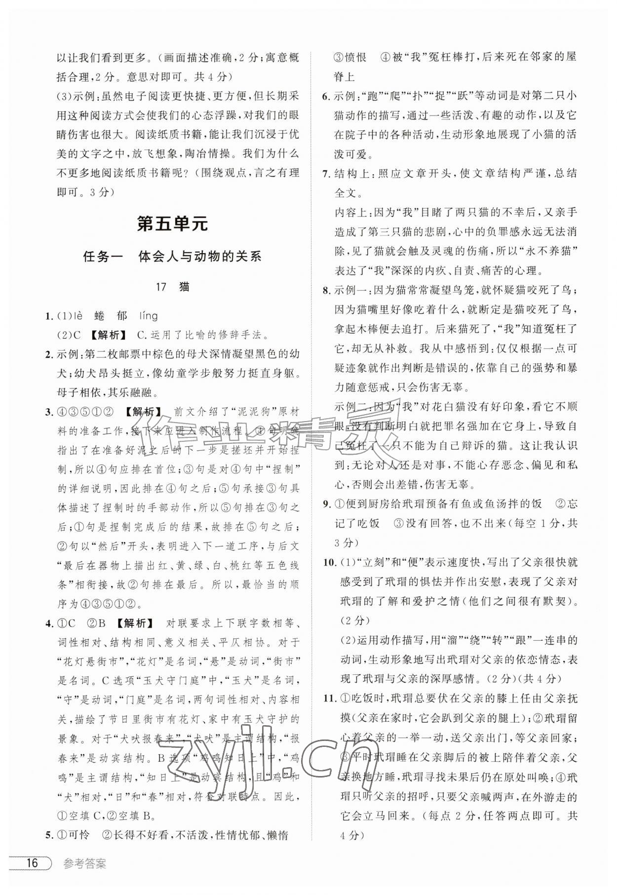 2026年鼎成中考活页好题七年级语文上册人教版河南专版&nbsp;第16页