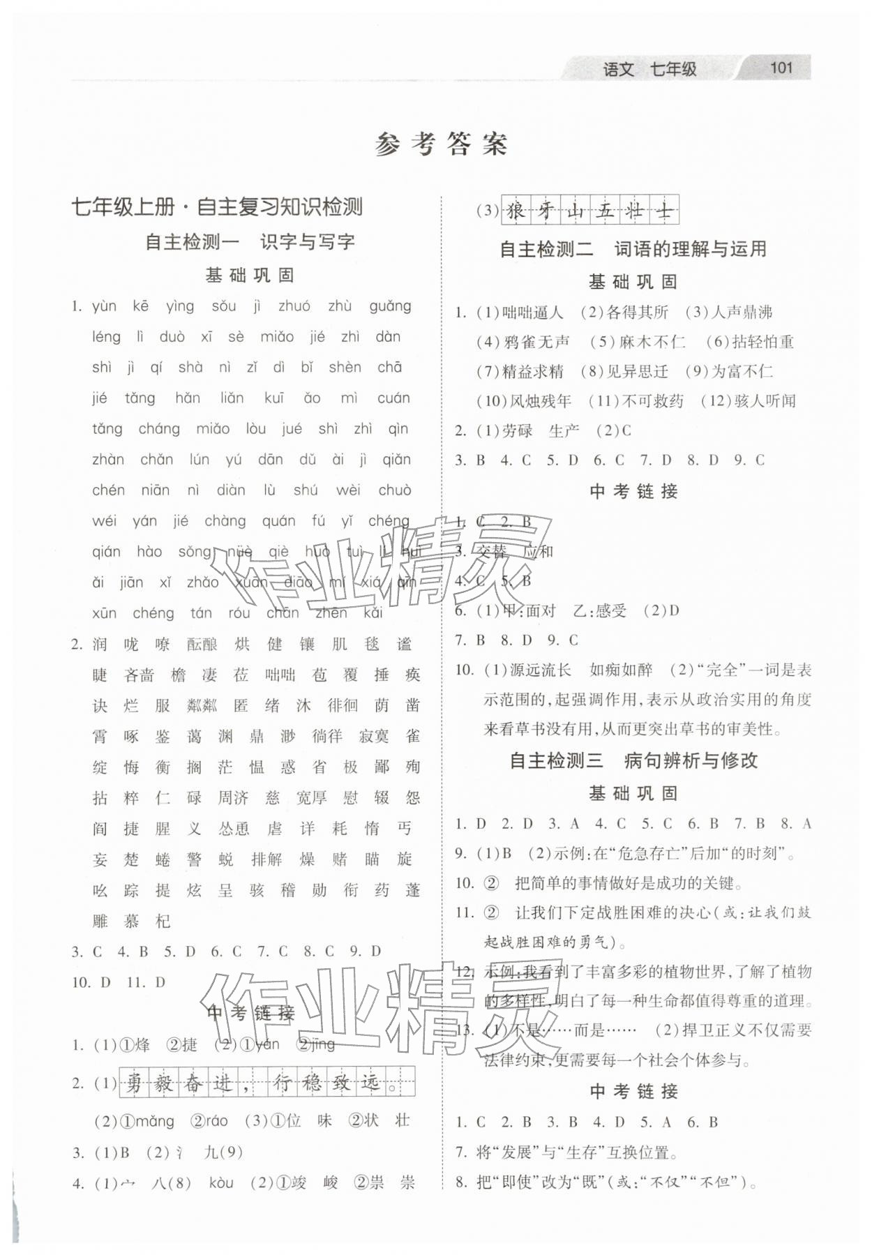 2026年快乐寒假河北美术出版社七年级语文人教版&nbsp;第1页