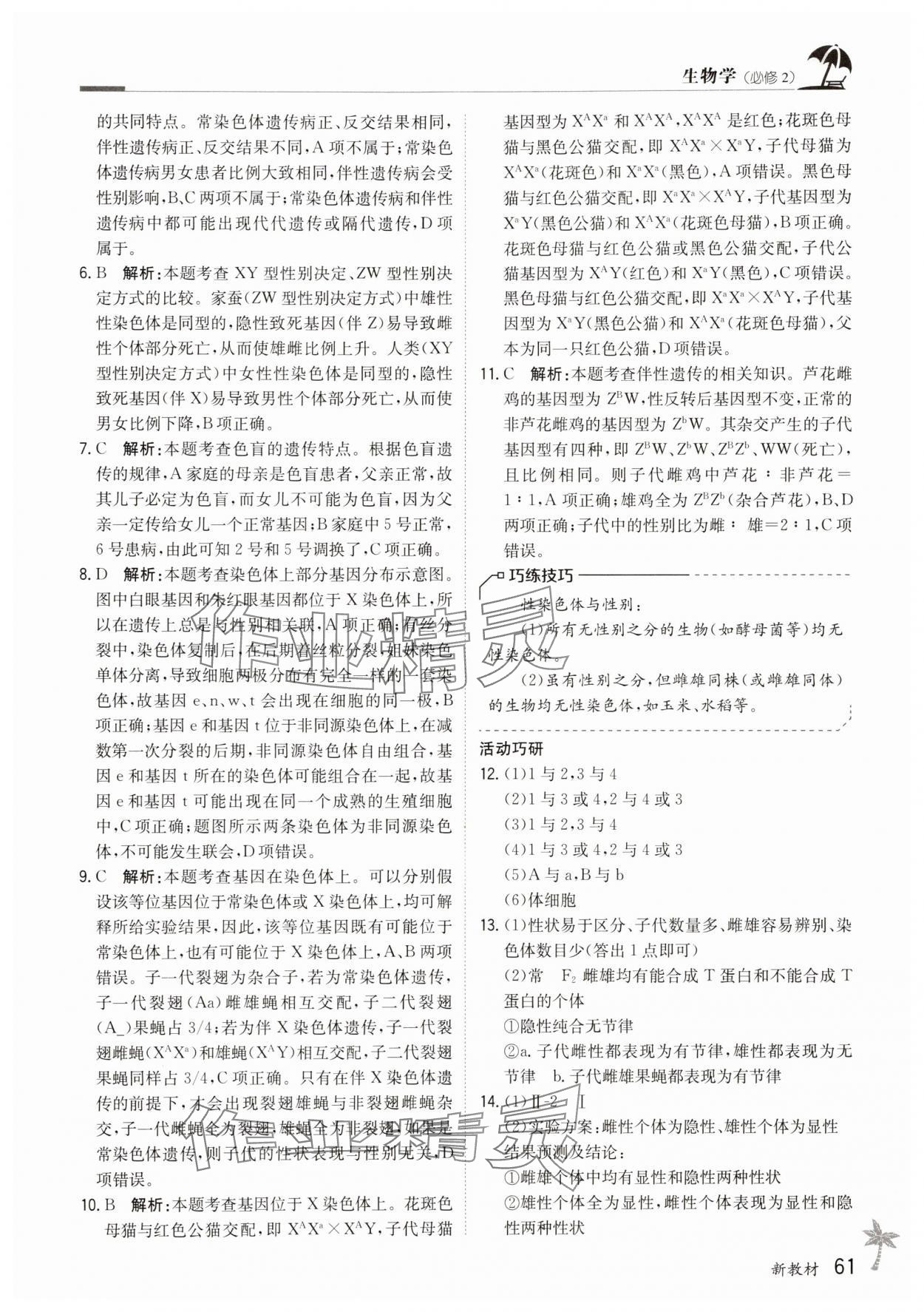 2025年假日巧练高中生物必修2&nbsp;第5页