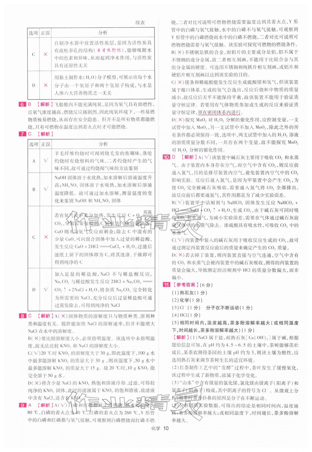 2026年金考卷45套汇编化学深圳专版&nbsp;第10页