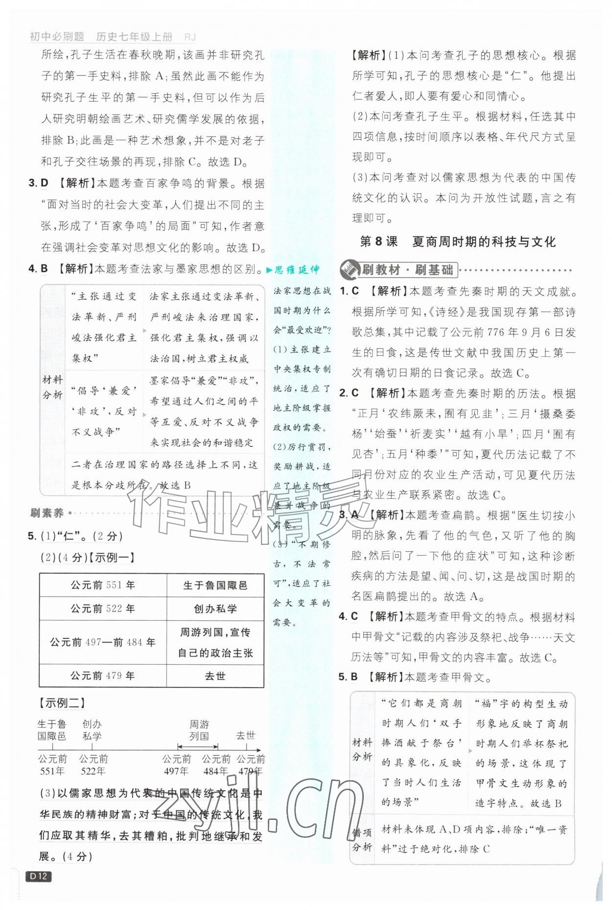 2026年初中必刷题七年级历史上册人教版&nbsp;第12页