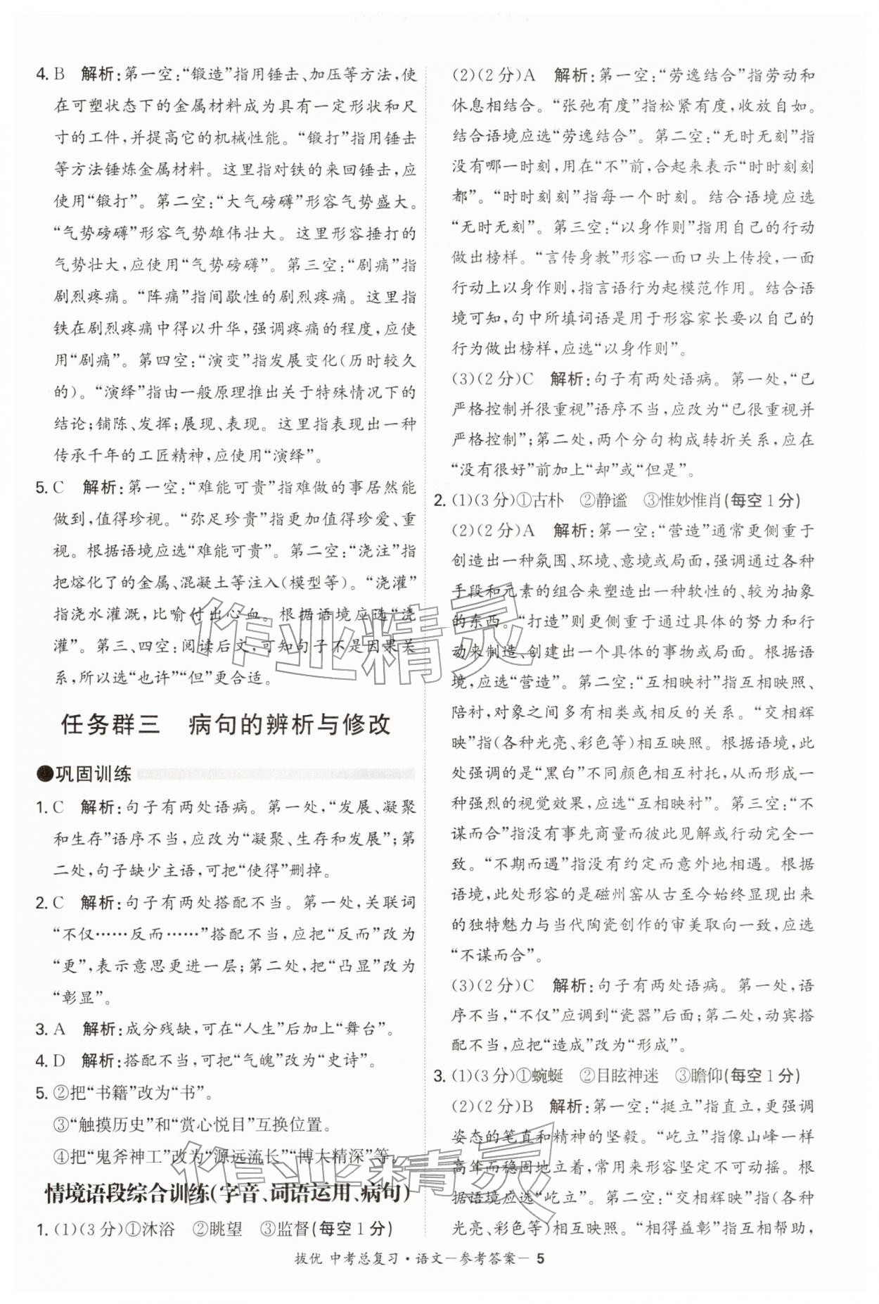 2026年拔优中考总复习语文&nbsp;第5页