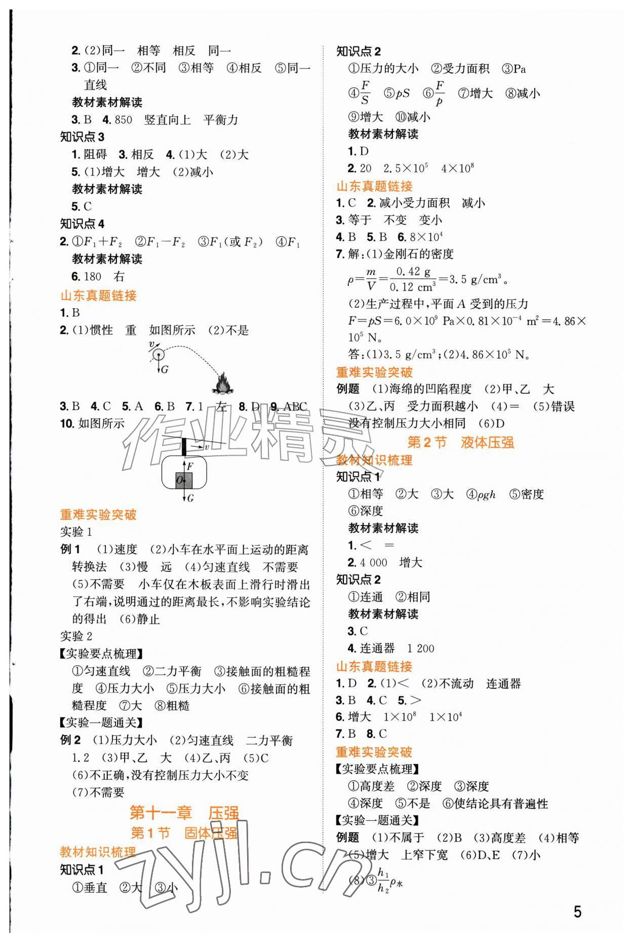 2026年初中总复习手册江西教育出版社物理山东专版&nbsp;第5页