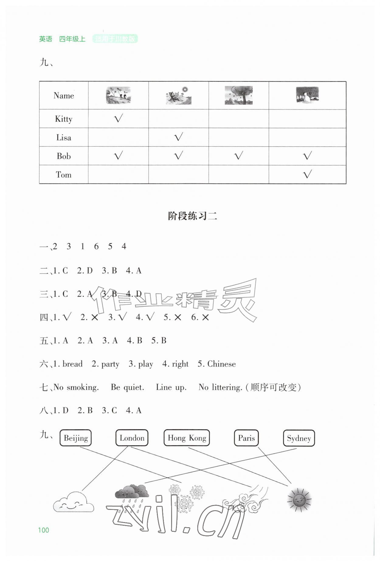 2026年同步测评手册四年级英语上册川教版&nbsp;第6页