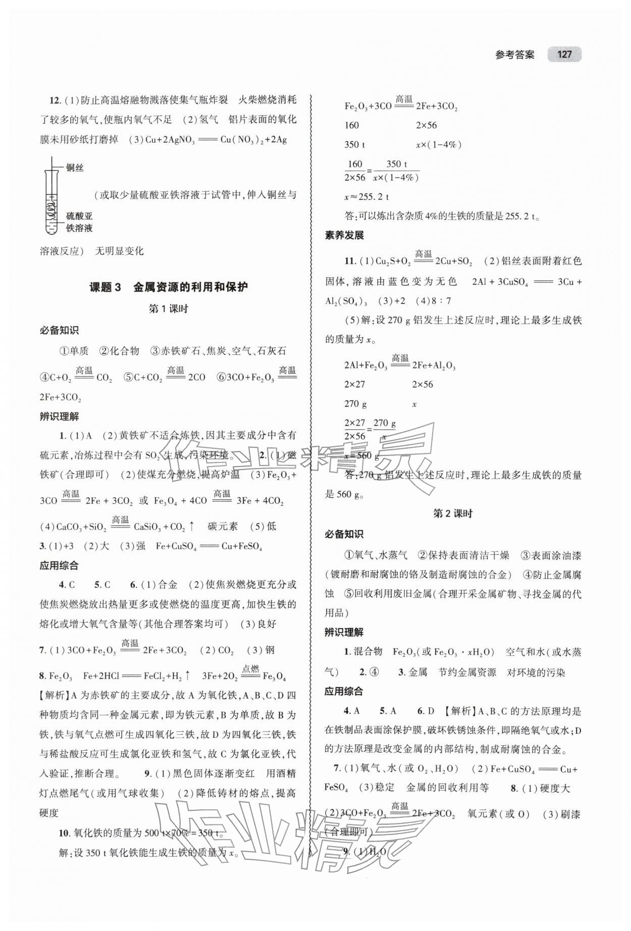 2026年同步练习册大象出版社九年级化学下册人教版&nbsp;第3页