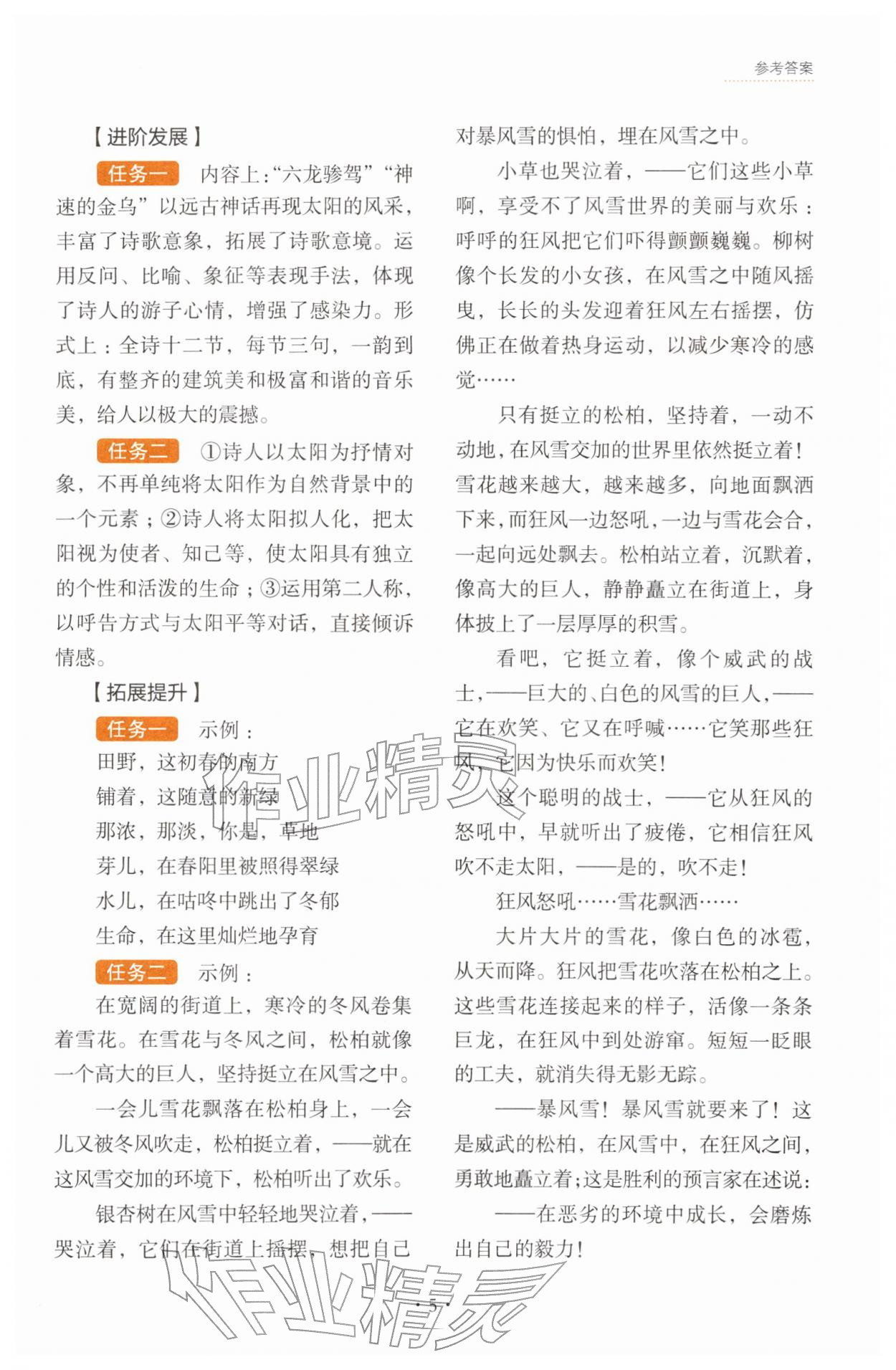 2026年素养提升进阶学习九年级语文下册人教版&nbsp;第5页