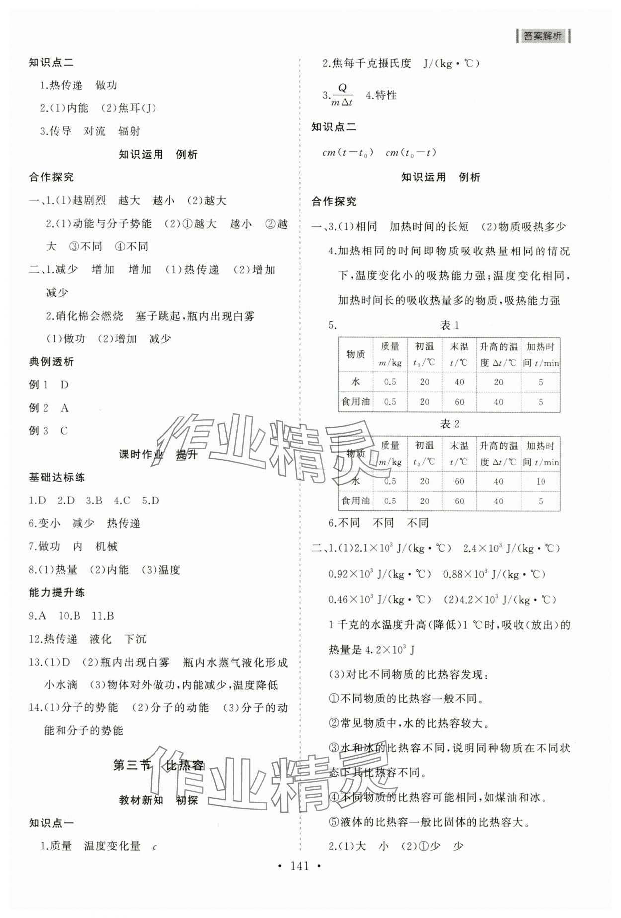 2025年同步练习册山东人民出版社九年级物理上册鲁科版&nbsp;第5页