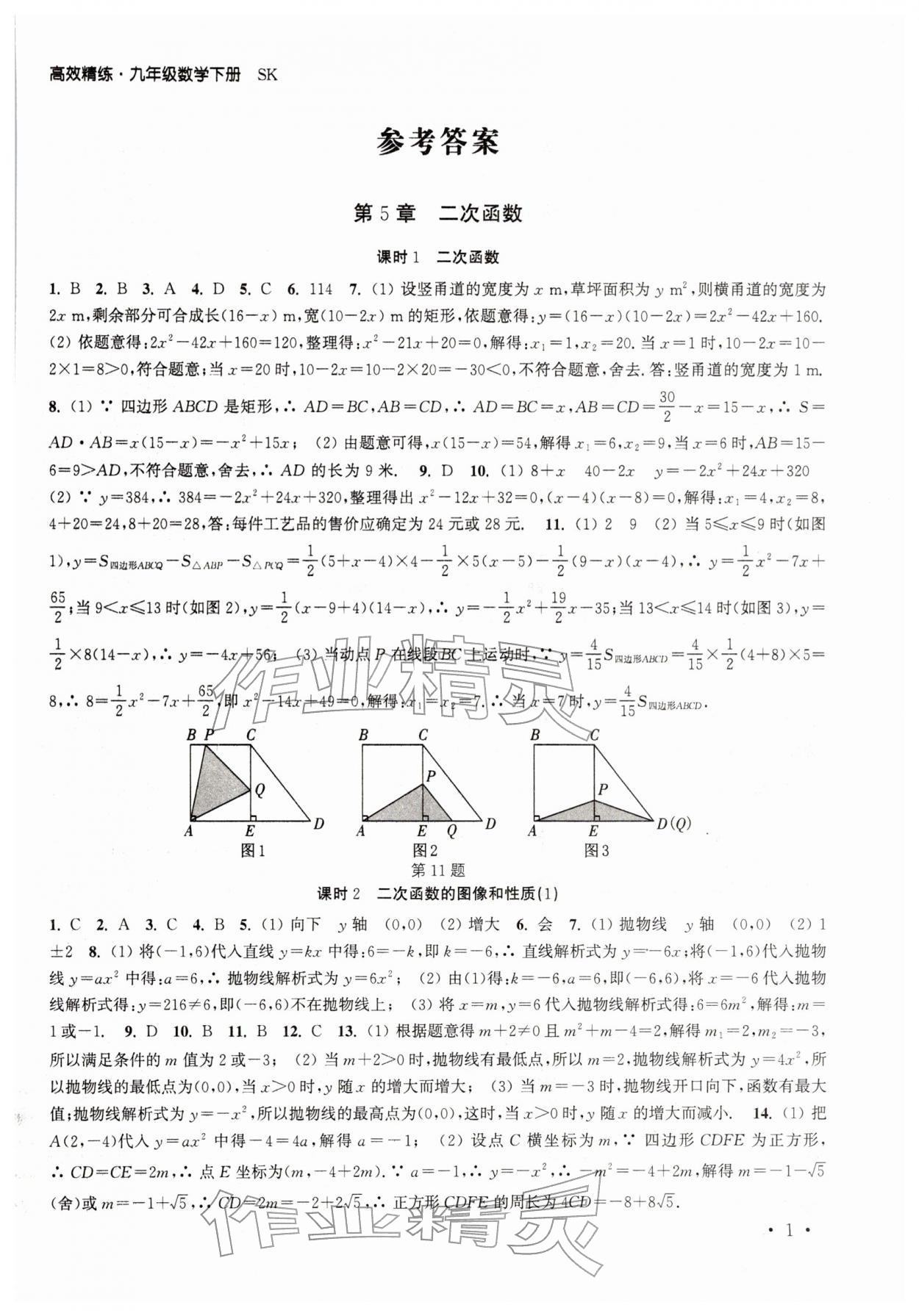 2026年高效精练九年级数学下册苏科版&nbsp;第1页