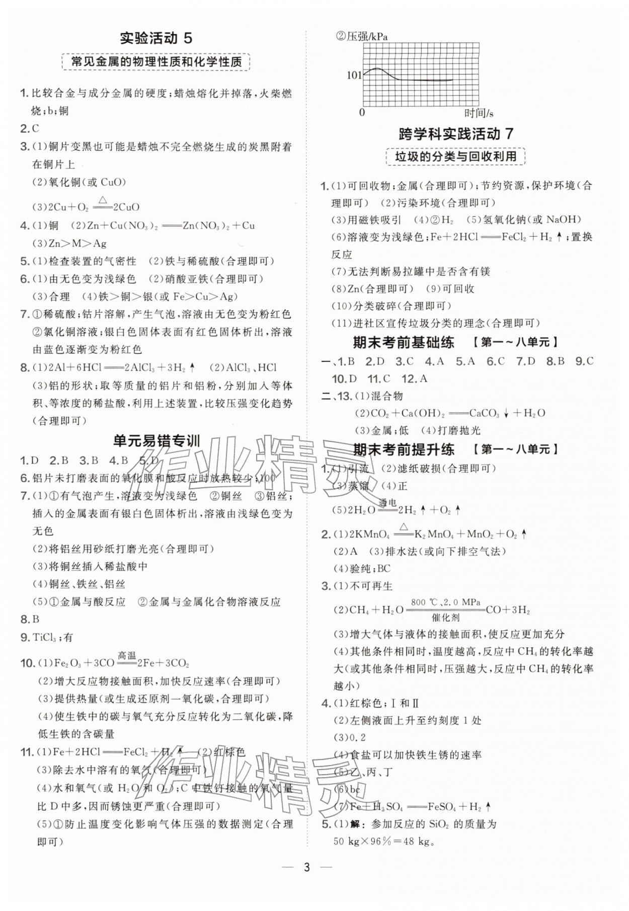2026年点拨训练九年级化学下册人教版安徽专版&nbsp;第3页