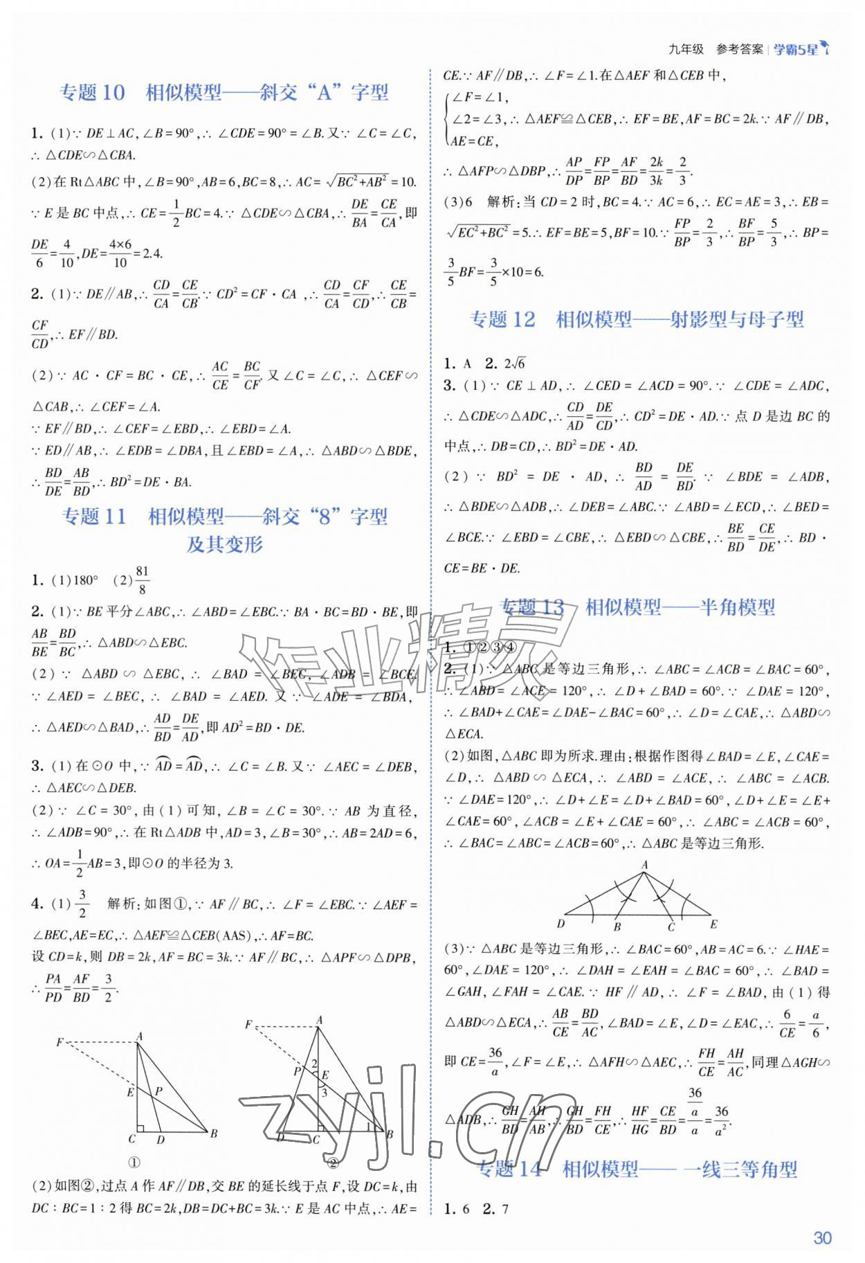 2026年经纶学典5星学霸九年级数学全一册浙教版&nbsp;参考答案第30页