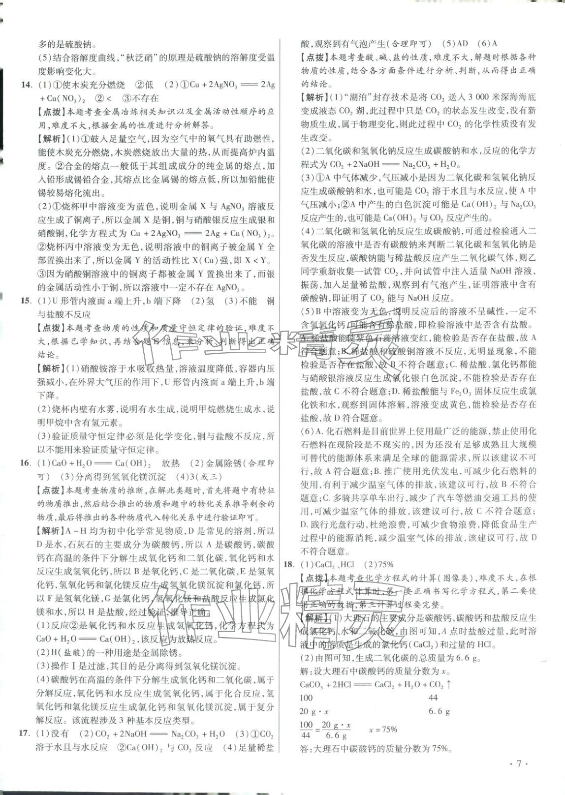 2026年重点名校冲刺中考真卷化学河北专版&nbsp;第7页