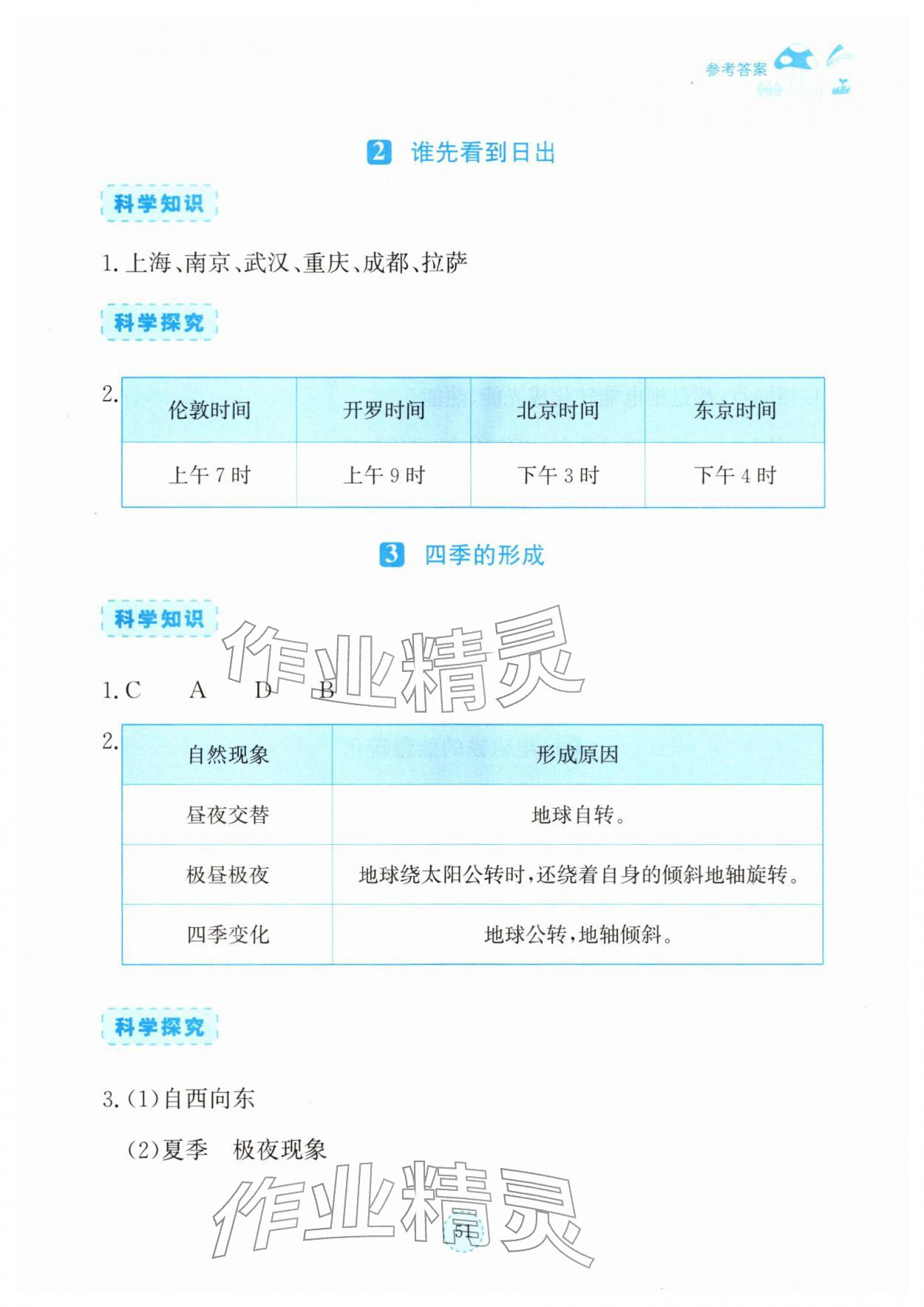 2026年科学同步练习册湖北教育出版社五年级下册人教版鄂教版&nbsp;参考答案第2页