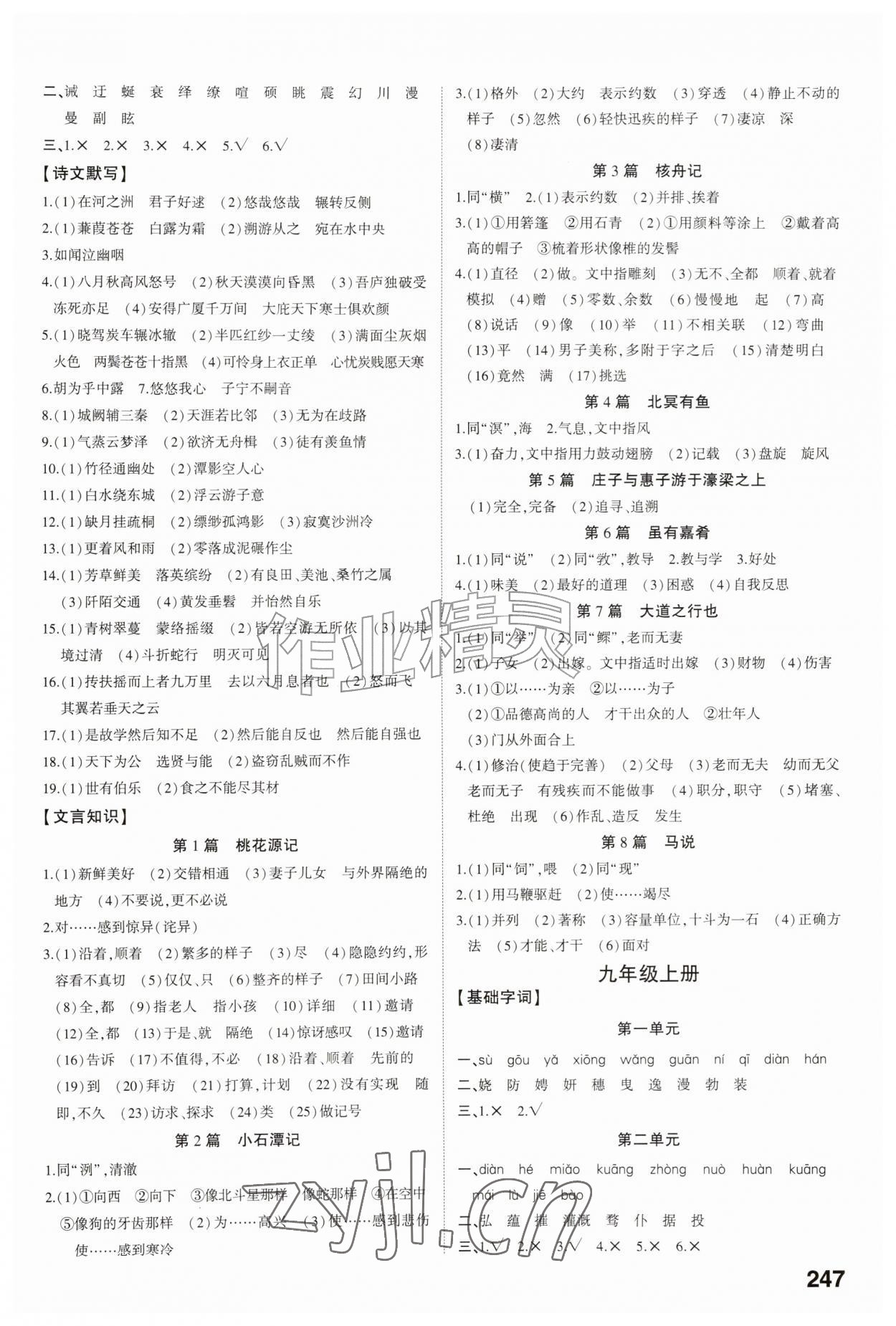 2026年初中总复习手册福建教育出版社语文&nbsp;第5页