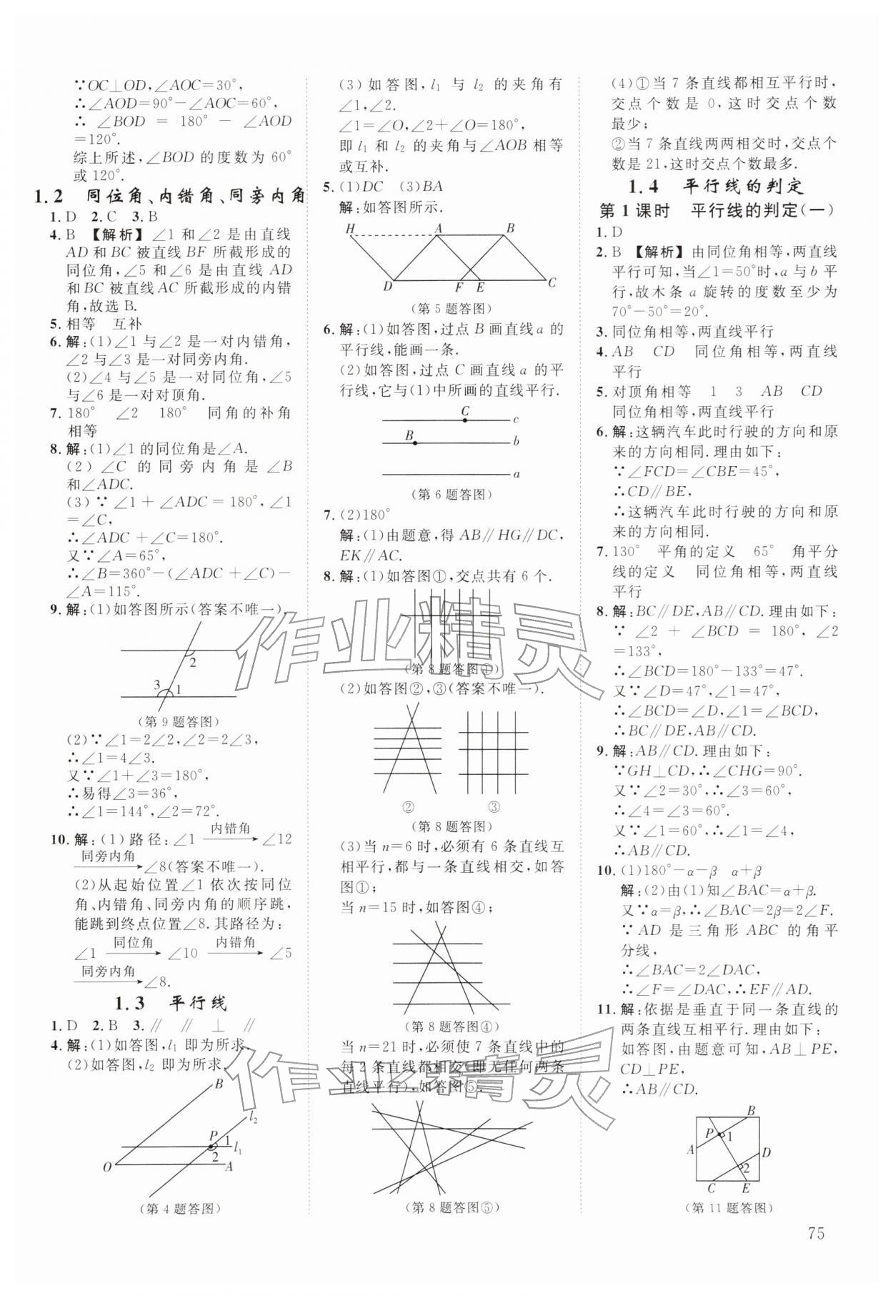 2026年全效学习阶段发展评价七年级数学下册浙教版&nbsp;参考答案第2页