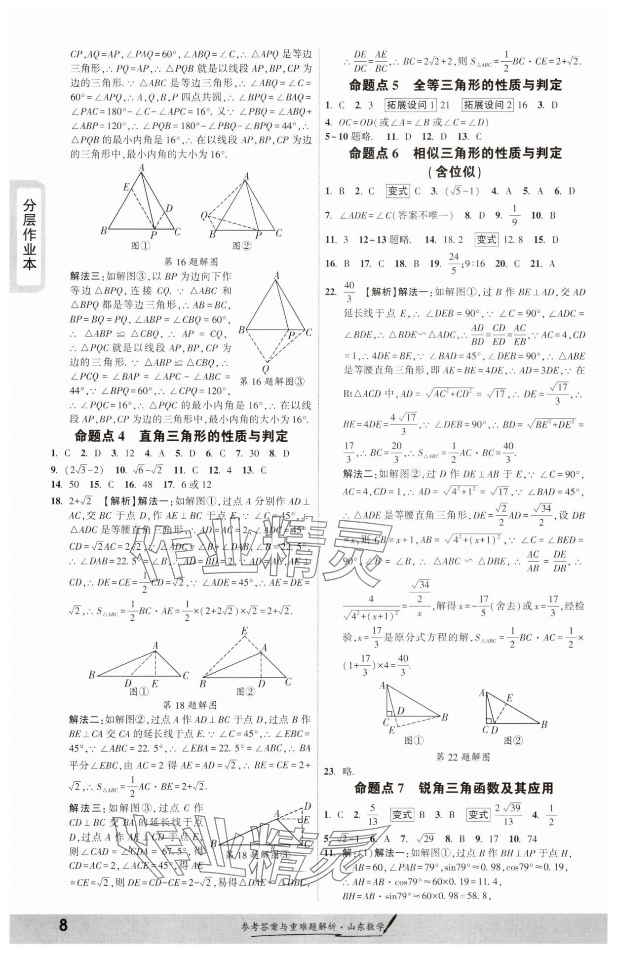 2025年一战成名考前新方案数学山东专版&nbsp;参考答案第7页