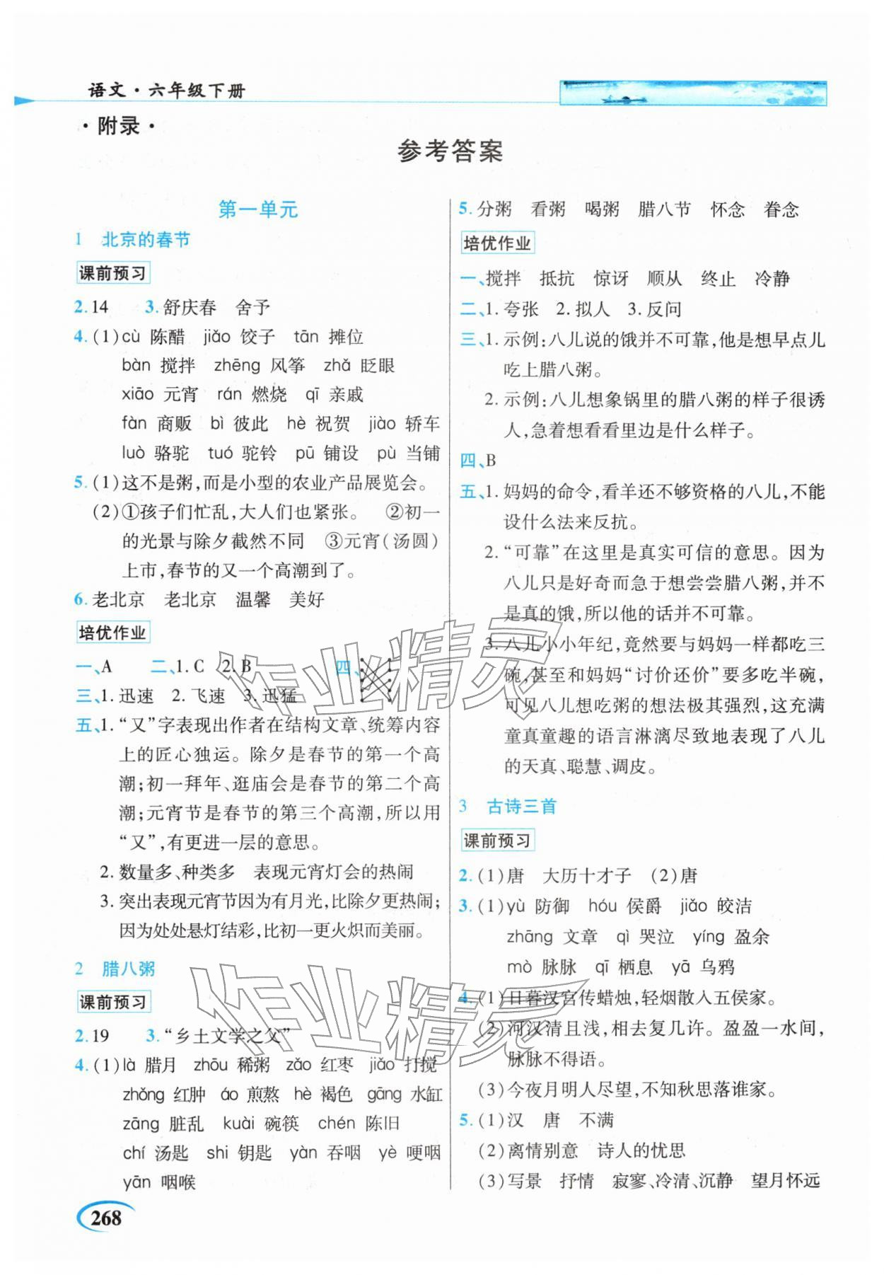 2026年世纪英才英才教程六年级语文下册人教版&nbsp;第2页