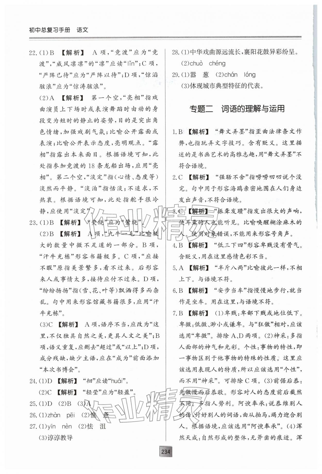 2026年初中总复习手册明天出版社语文&nbsp;第2页