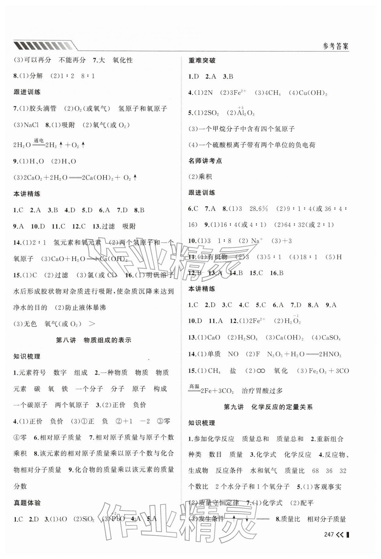 2026年初中总复习手册山东人民出版社化学&nbsp;第5页