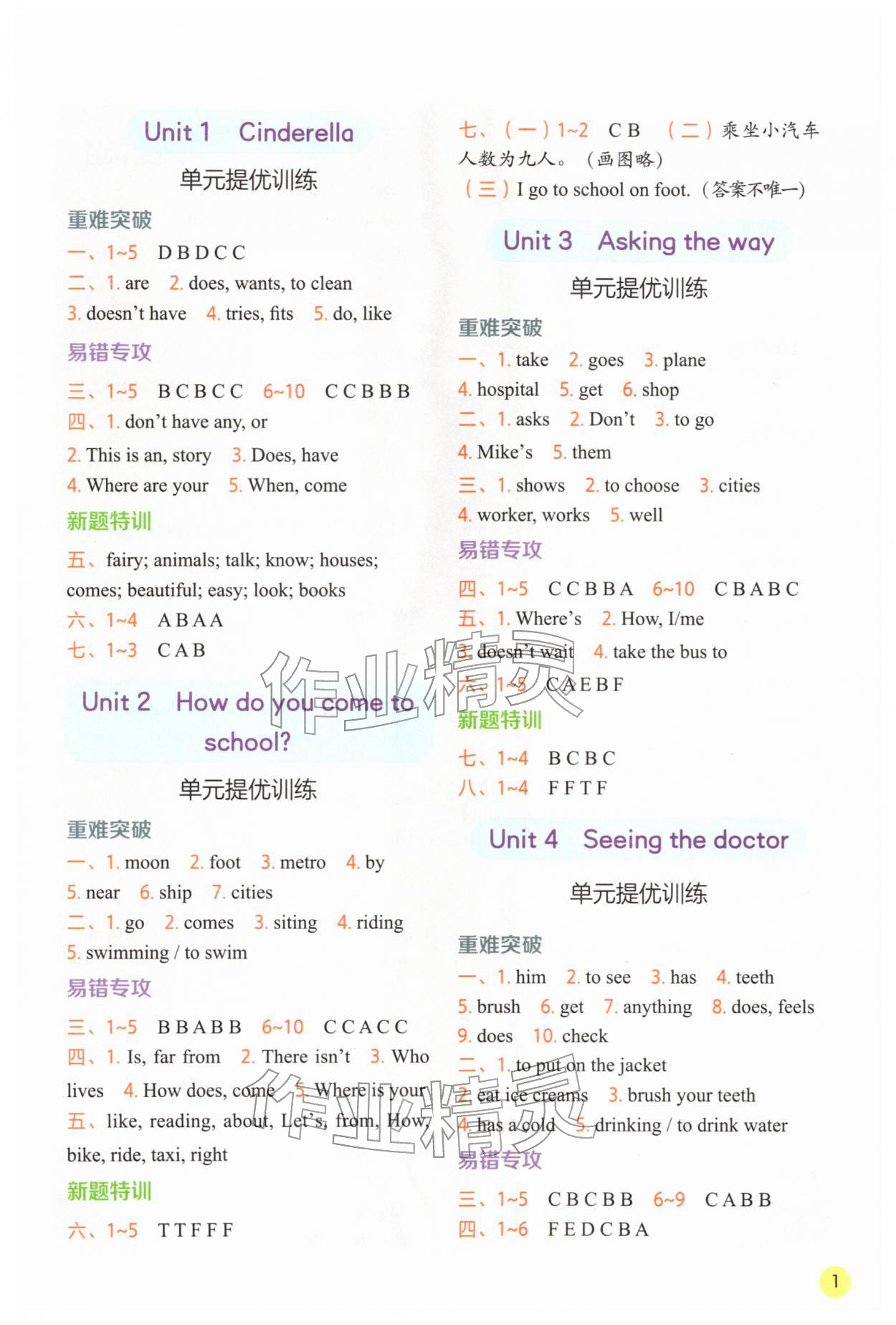 2026年实验班学霸笔记五年级英语下册译林版&nbsp;第1页