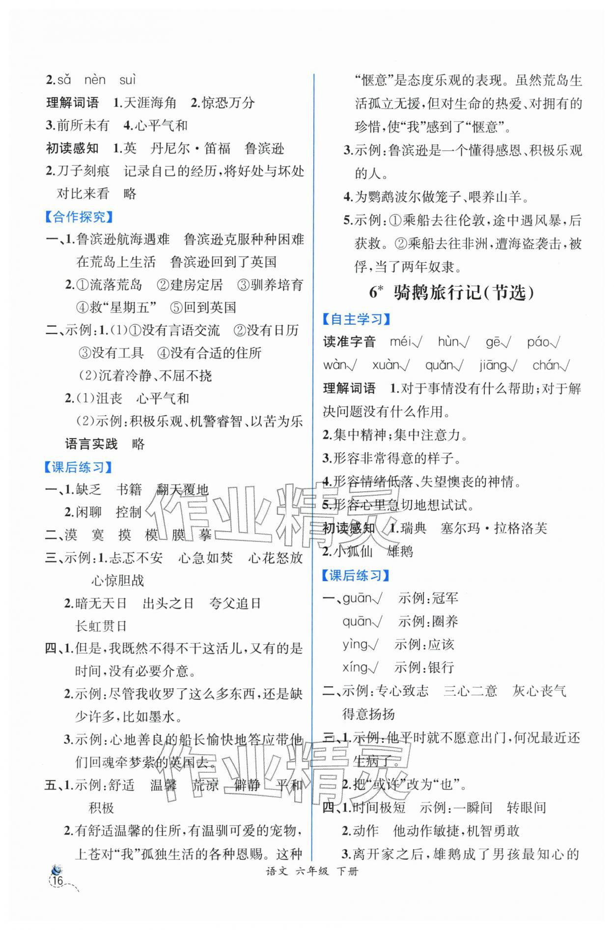 2026年人教金学典同步解析与测评六年级语文下册人教版云南专版&nbsp;第4页