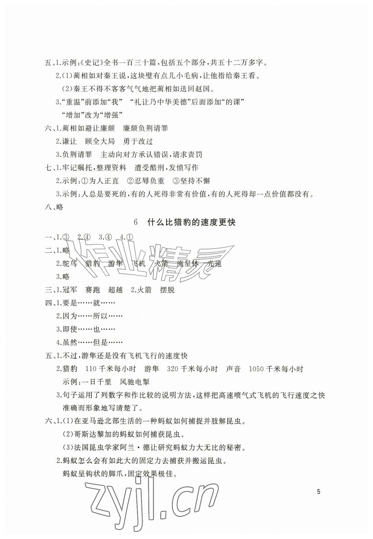 2026年新课堂同步学习与探究五年级语文上册人教版枣庄专版&nbsp;第5页
