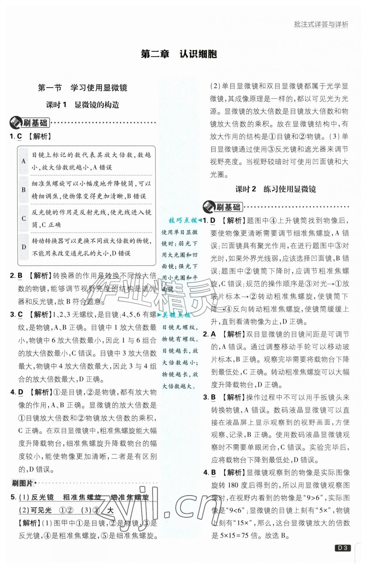 2026年初中必刷题七年级生物上册人教版&nbsp;第3页