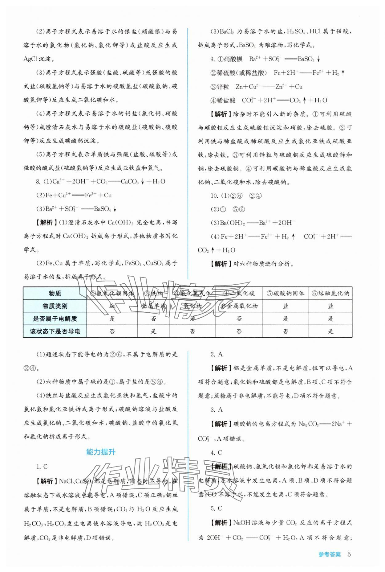 2025年人教金学典同步解析与测评高中化学必修第一册人教版&nbsp;第5页