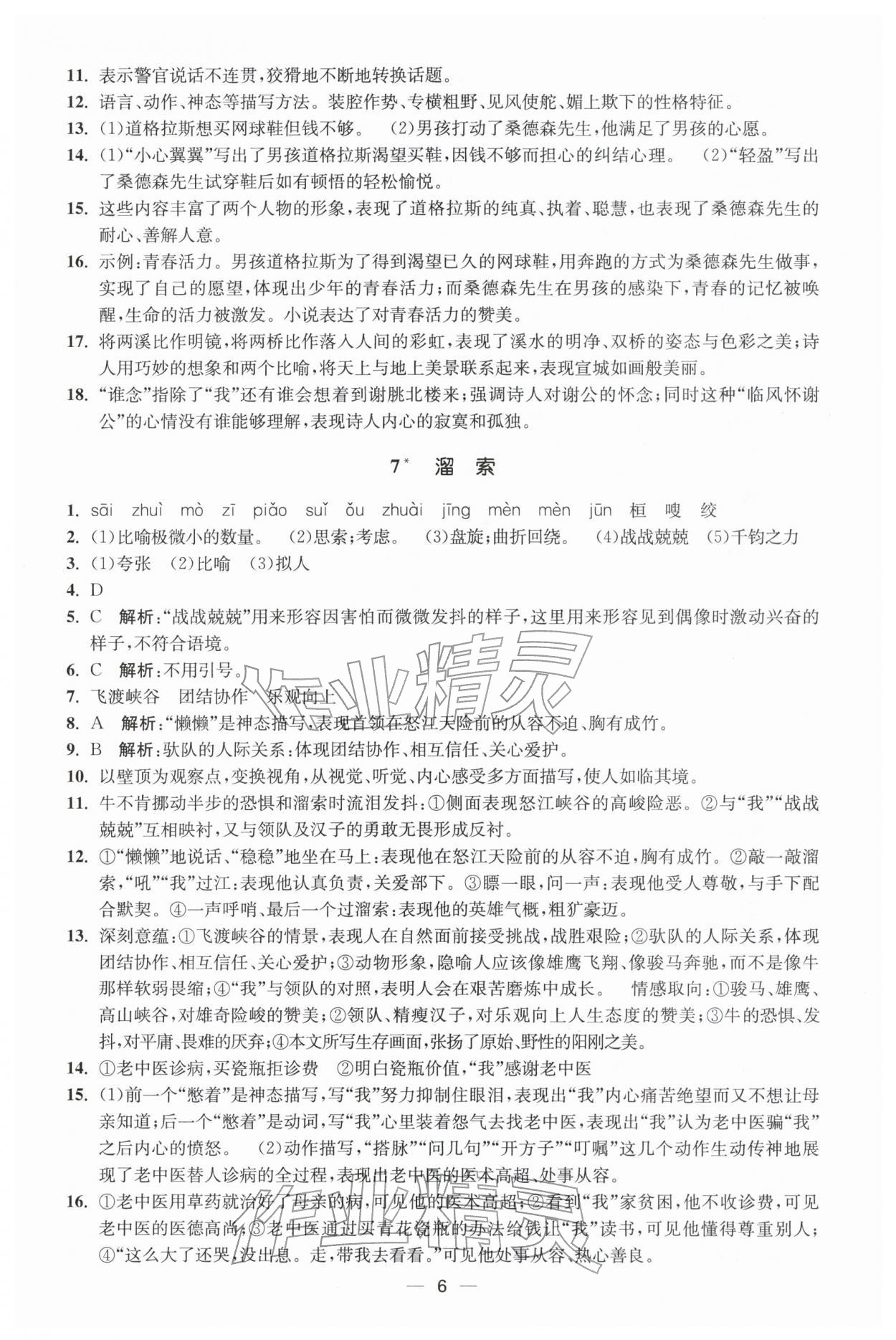 2026年能力素养与学力提升九年级语文下册人教版&nbsp;第6页