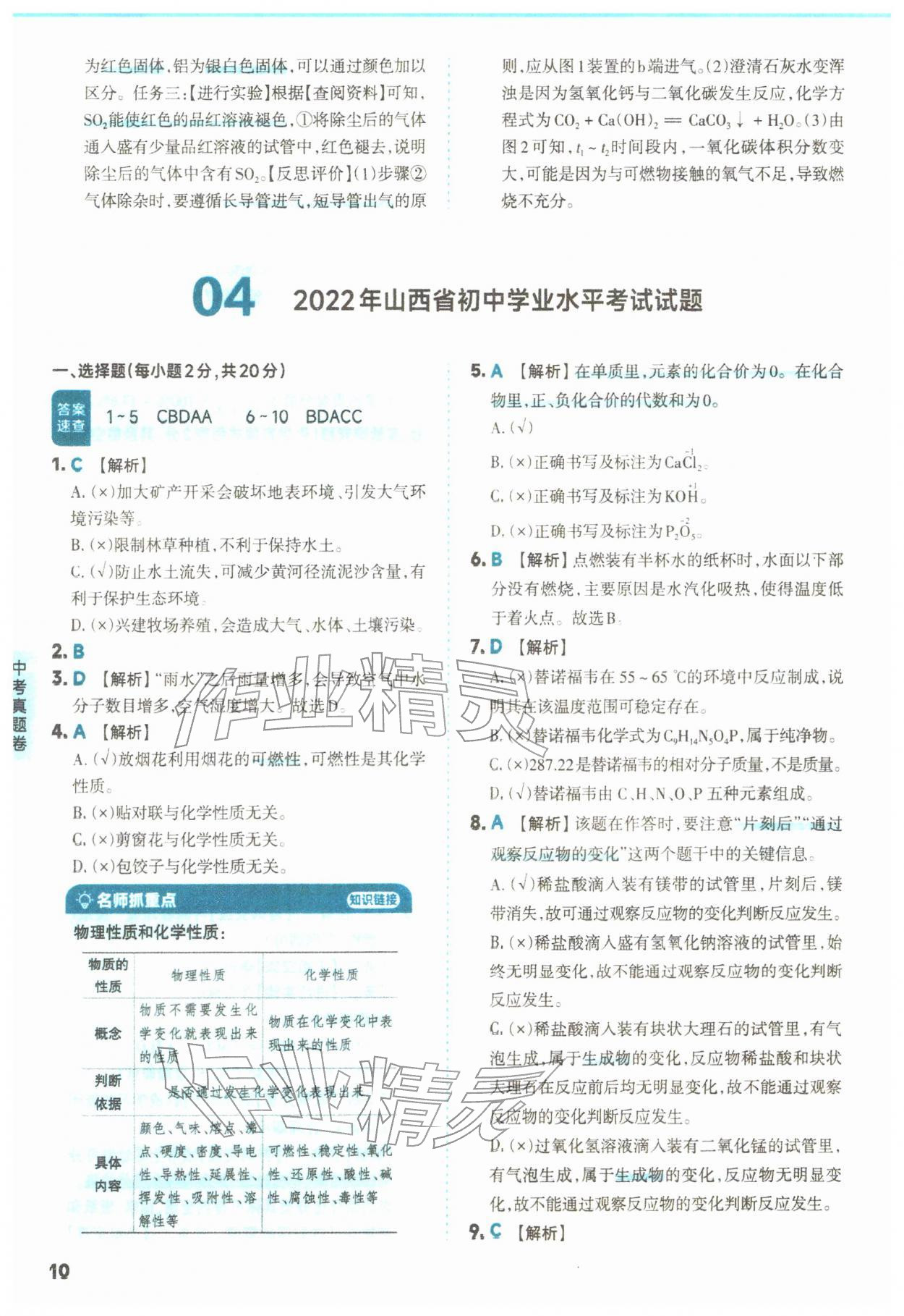 2026年山西领跑卷化学&nbsp;第10页