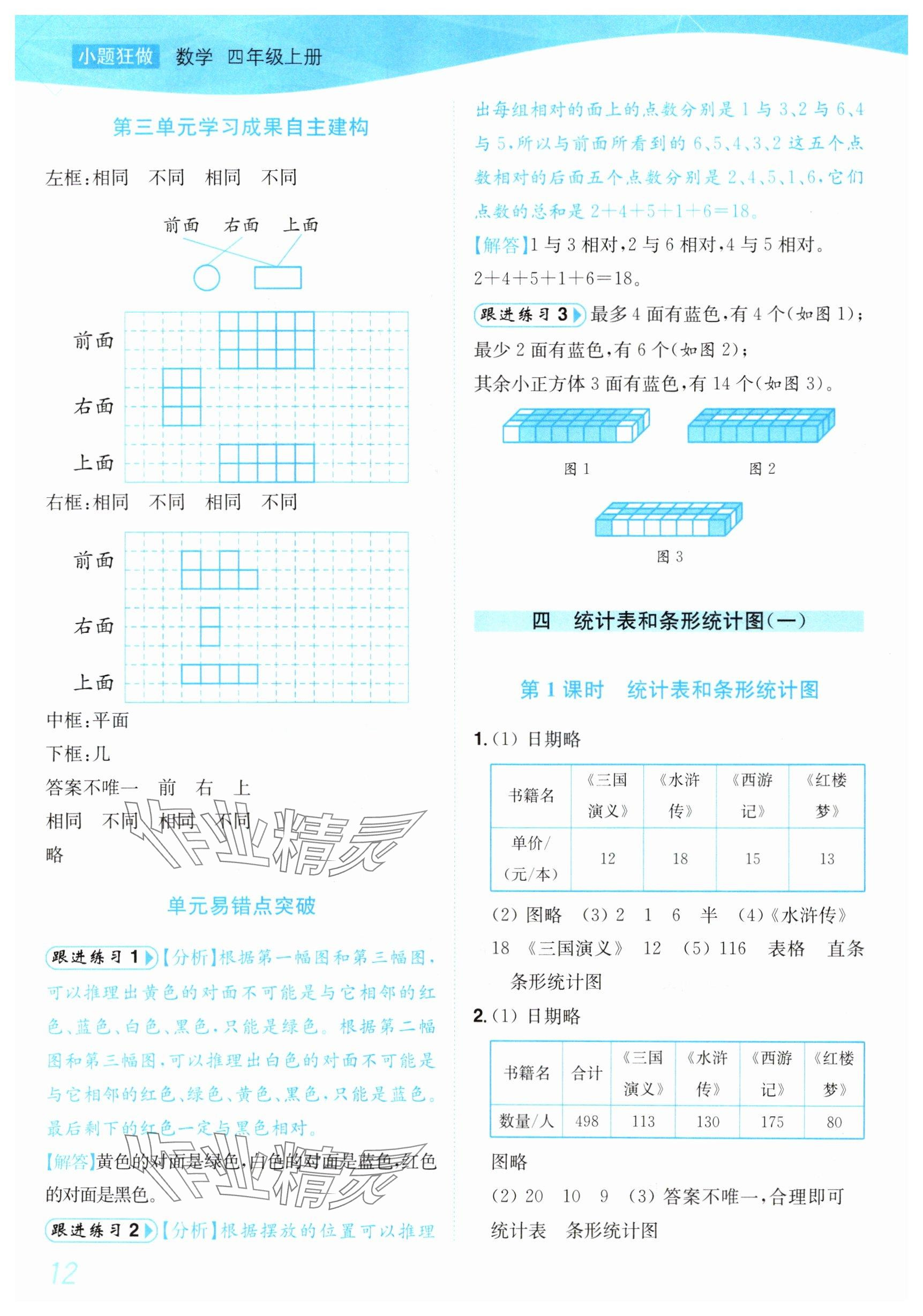 2025年小题狂做培优作业本四年级数学上册苏教版&nbsp;参考答案第12页