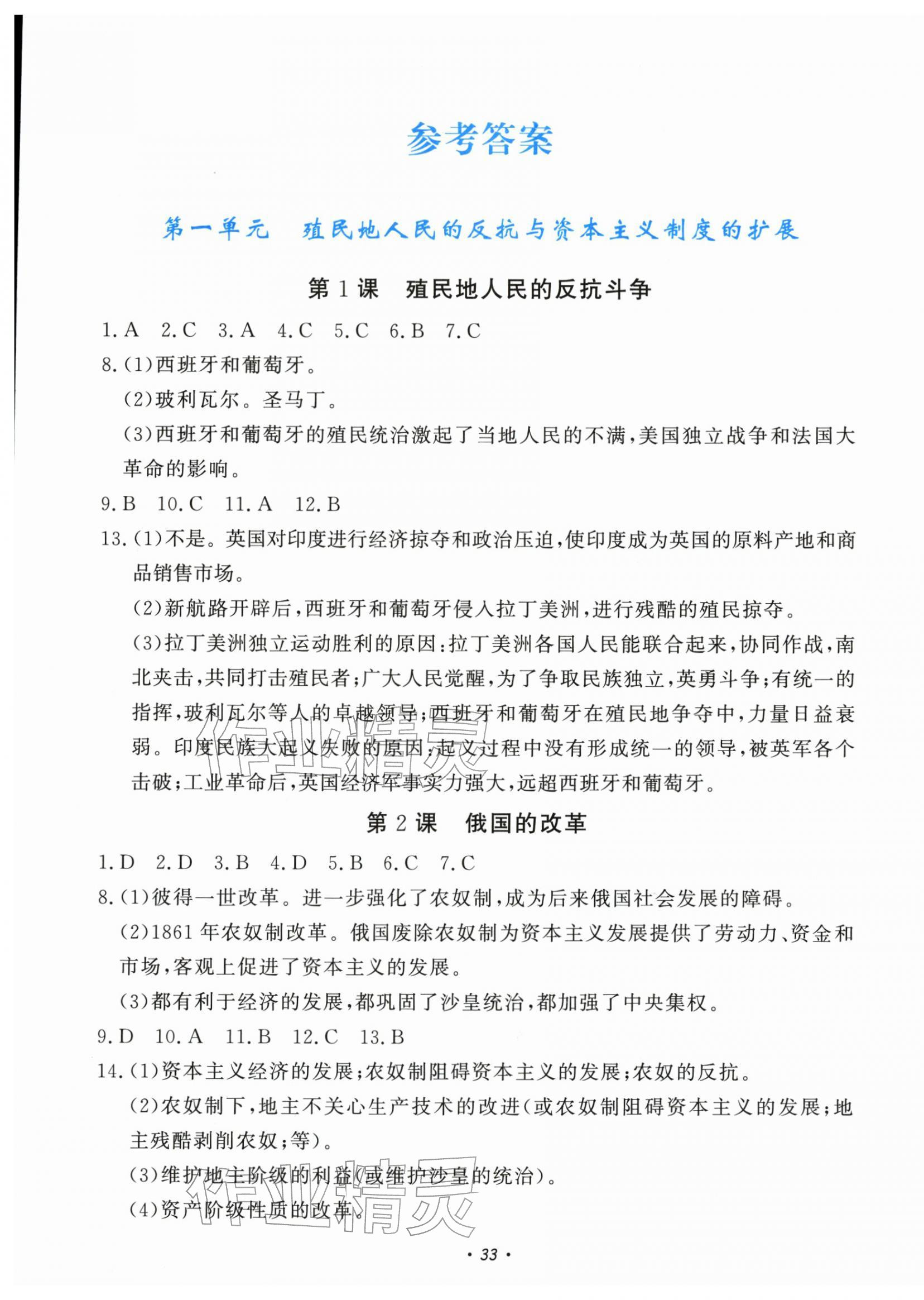 2026年学习力提升九年级历史下册人教版&nbsp;第1页