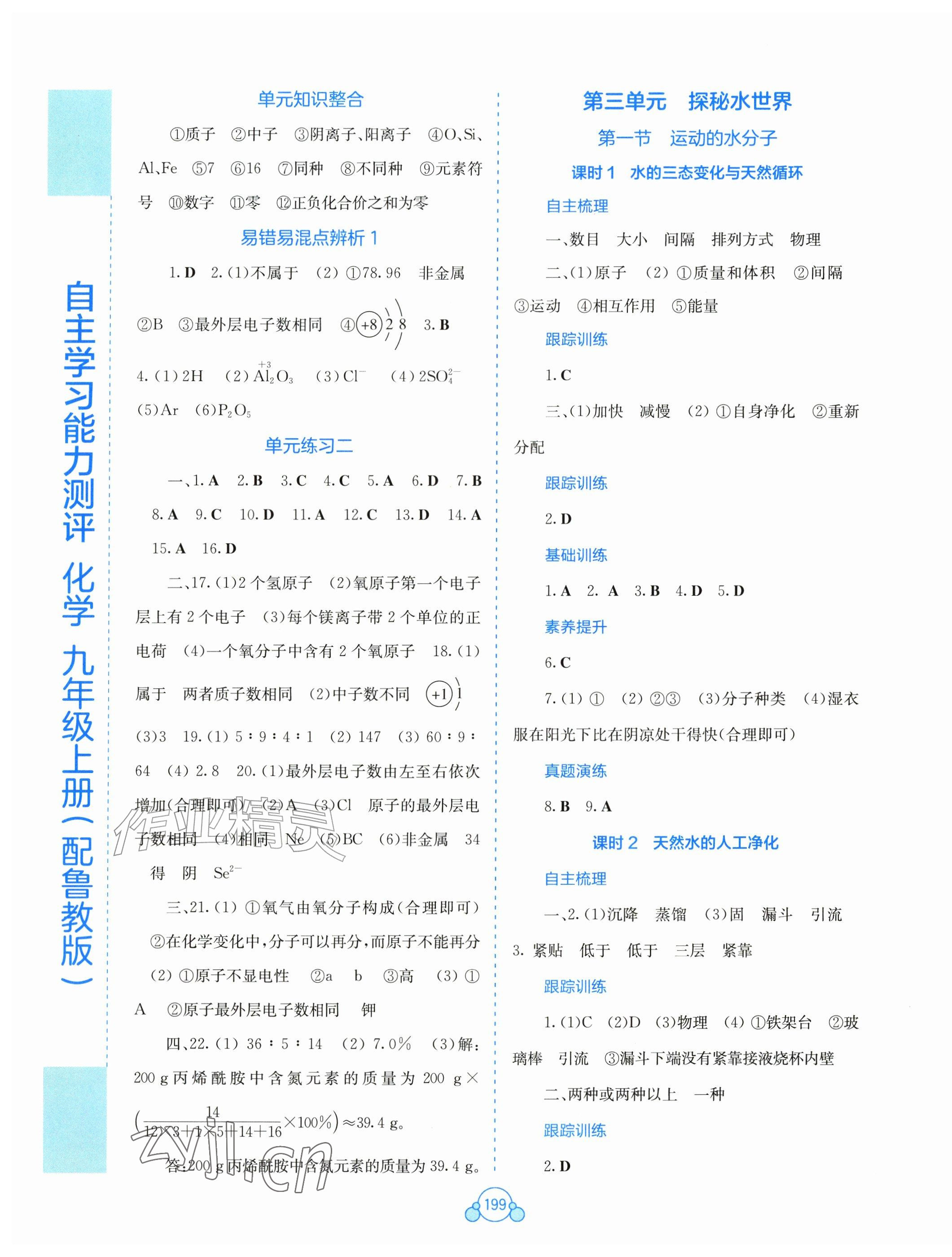 2026年自主学习能力测评九年级化学上册鲁教版&nbsp;第5页