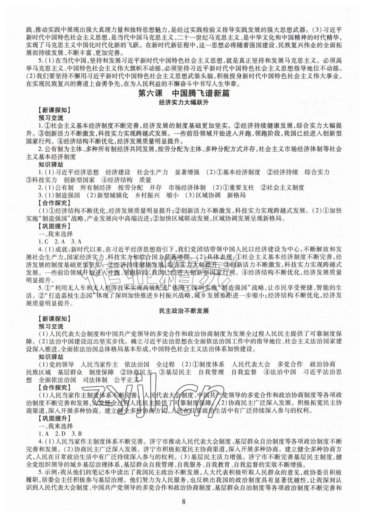 2026年智慧学习导学练九年级道德与法治全一册人教版&nbsp;第8页