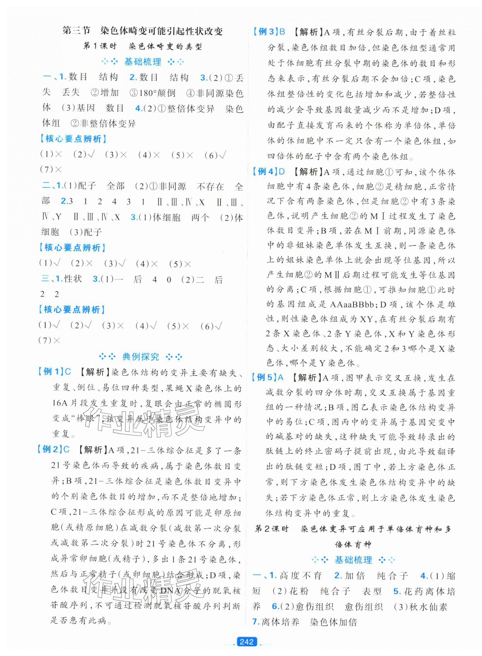 2025年A+评价学练测高中生物必修2&nbsp;第10页