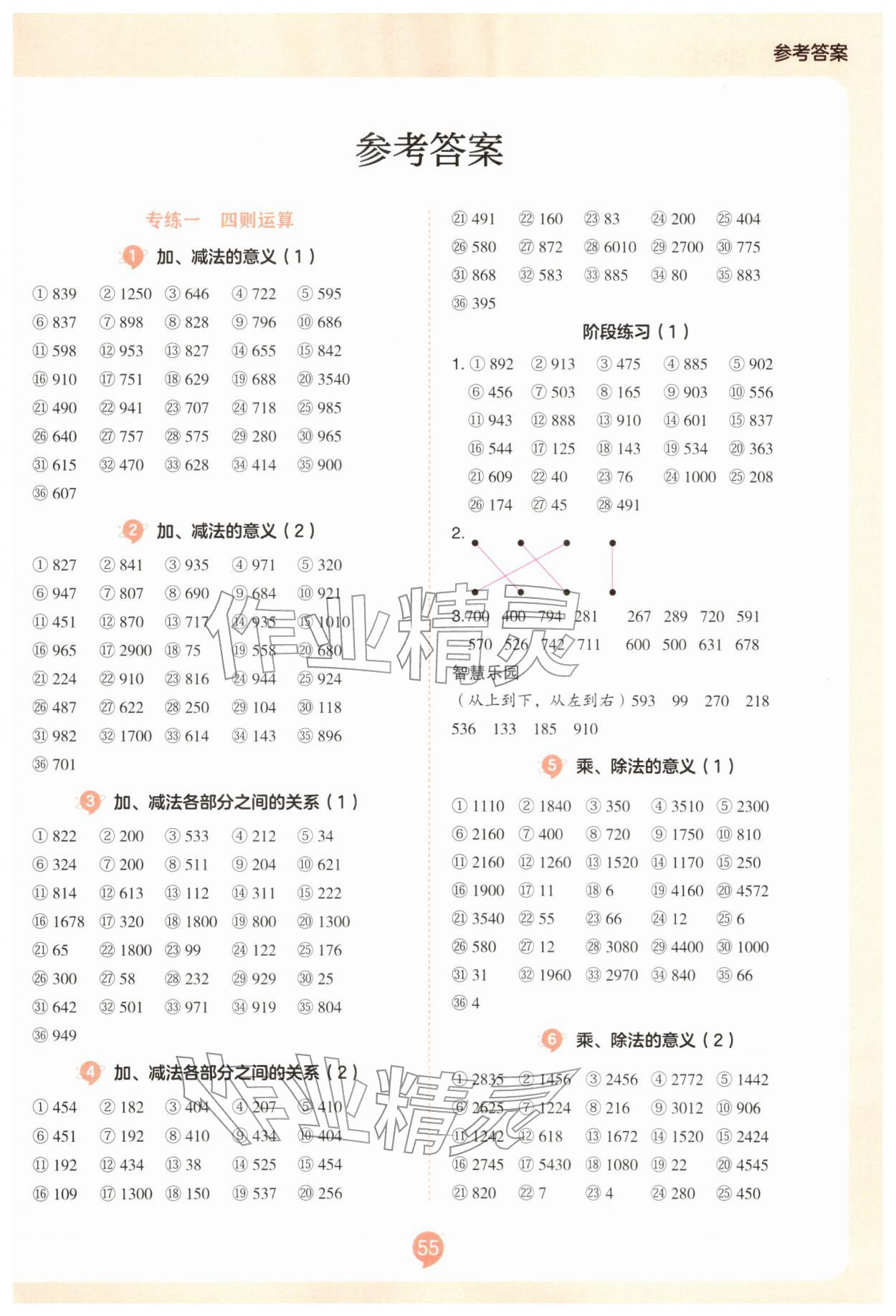 2026年易错题口算四年级数学下册人教版&nbsp;第1页