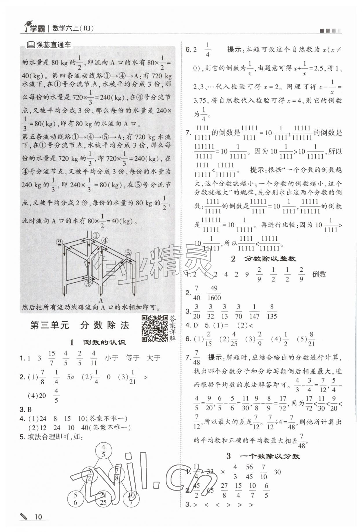 2026年学霸六年级数学上册人教版&nbsp;第10页