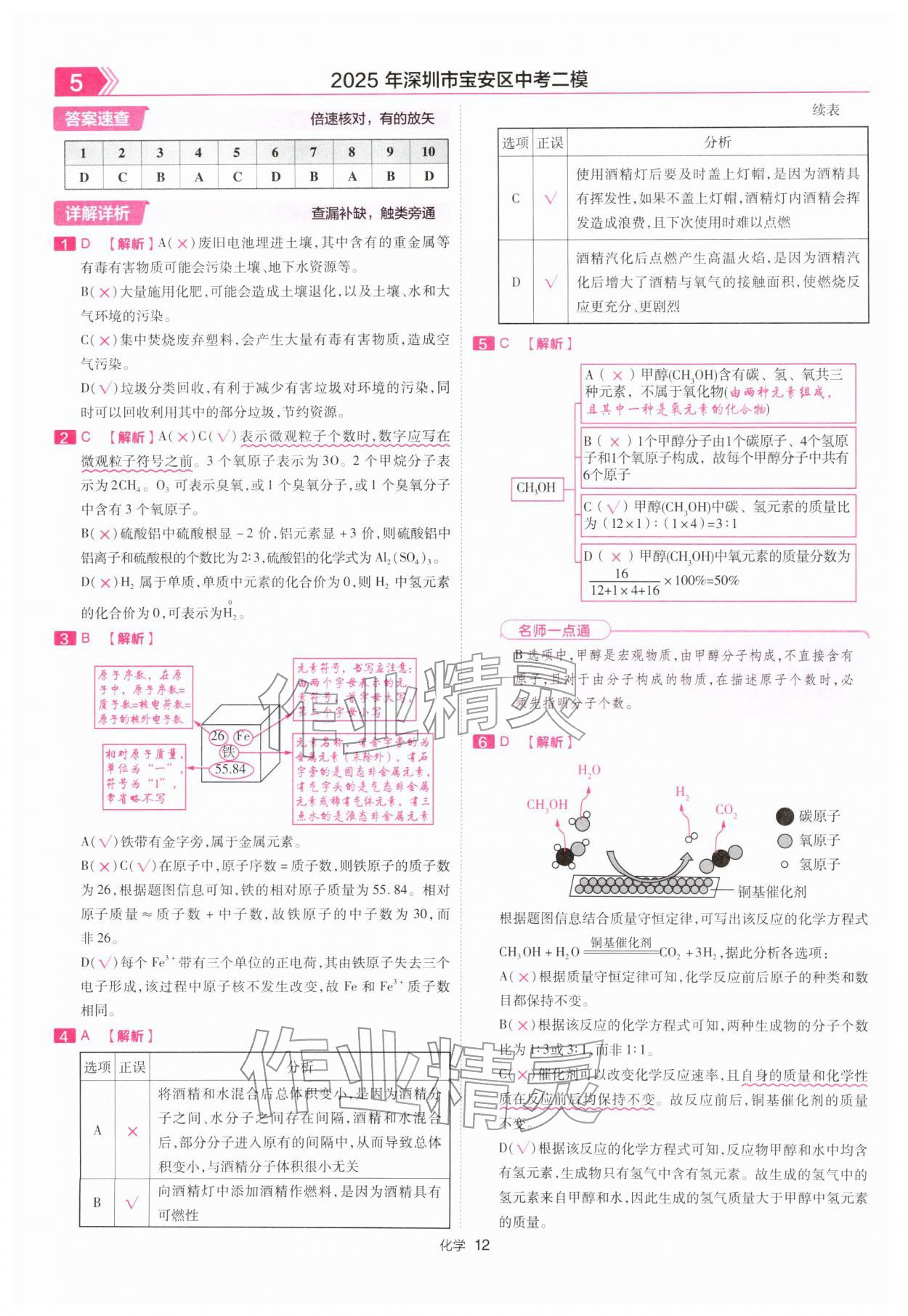 2026年金考卷45套汇编化学深圳专版&nbsp;第12页