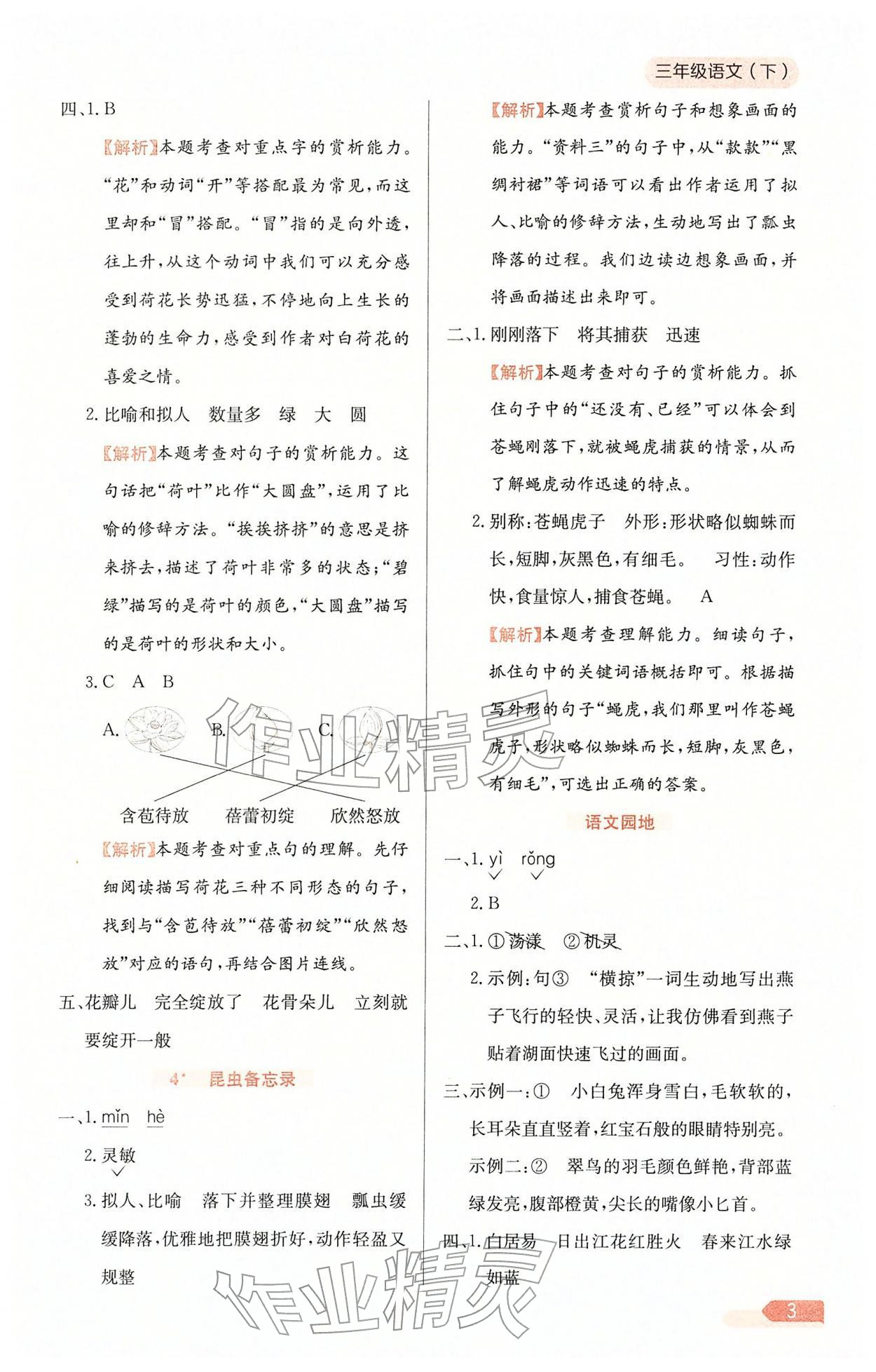 2026年教材全练三年级语文下册人教版天津专版&nbsp;第5页