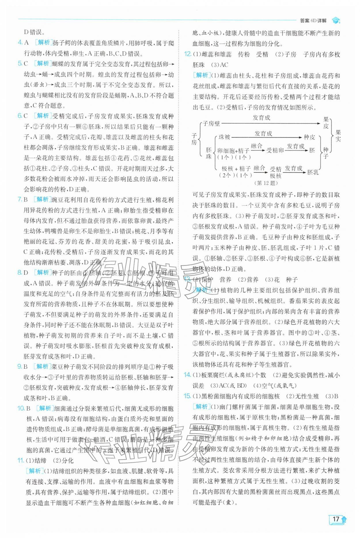 2026年实验班提优训练七年级科学下册浙教版&nbsp;第17页
