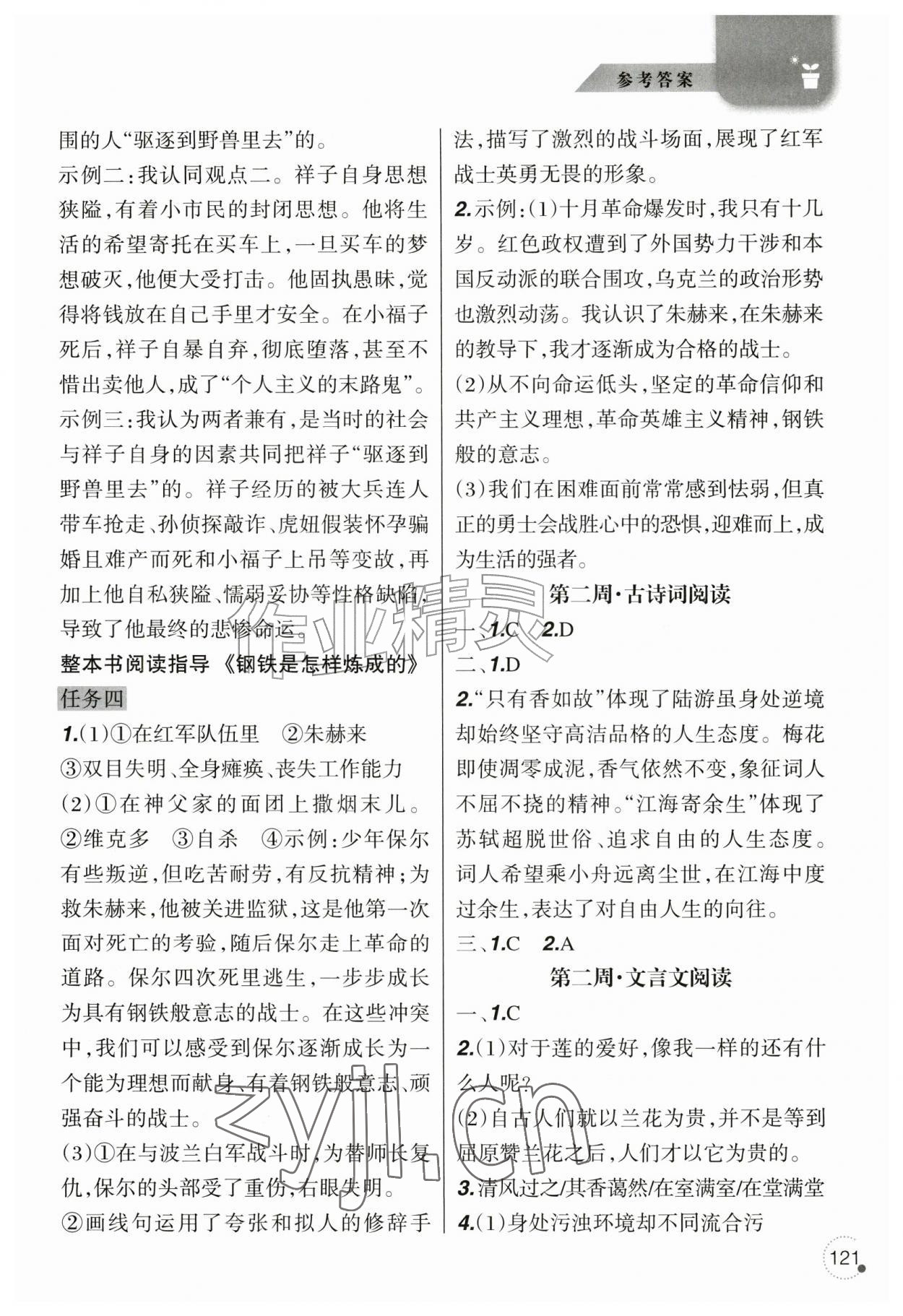 2026年暑假乐园辽宁师范大学出版社七年级文科版&nbsp;参考答案第2页