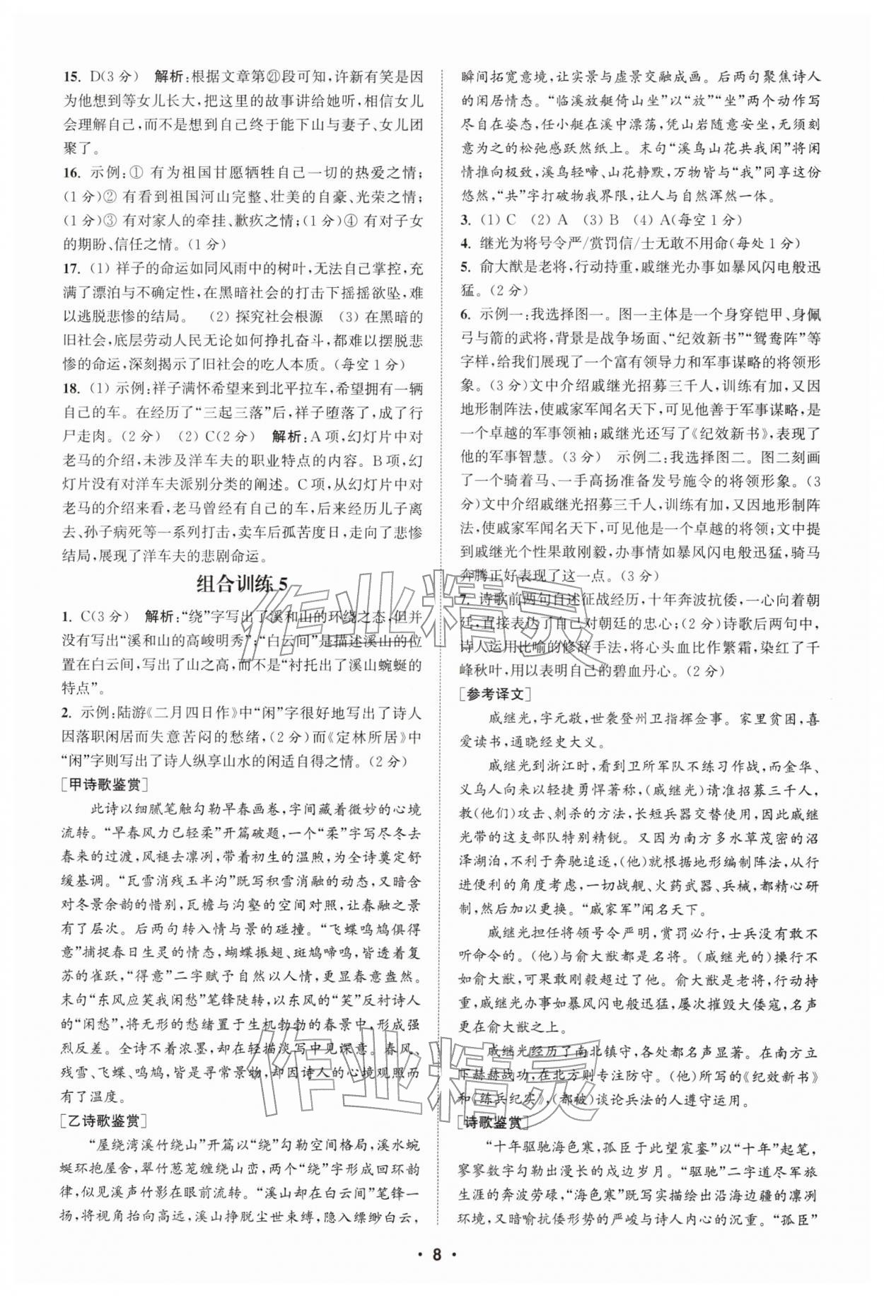 2026年通城学典初中语文阅读组合训练七年级下册江苏专版&nbsp;第8页