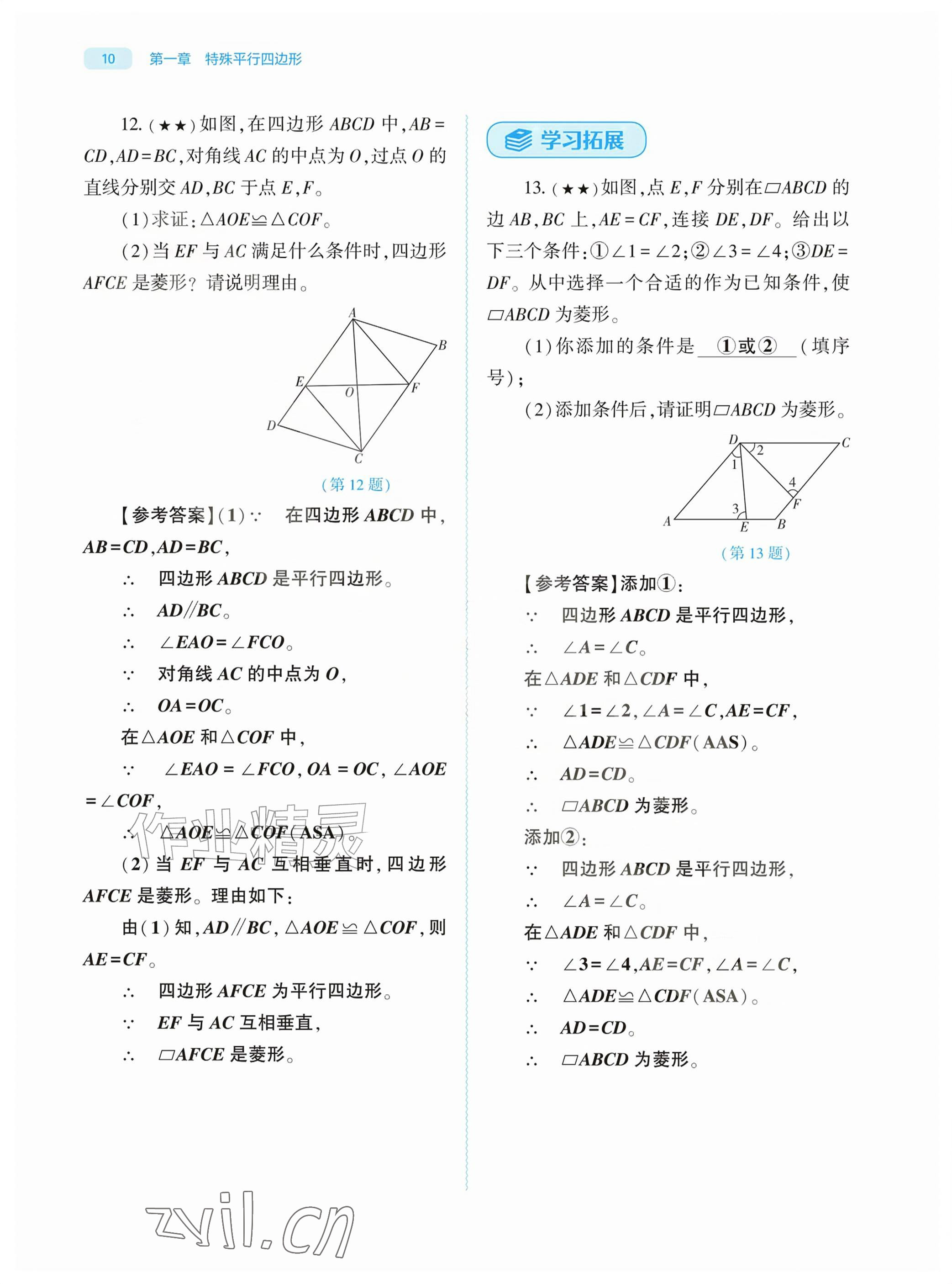 2026年基础训练大象出版社九年级数学上册北师大版&nbsp;参考答案第10页
