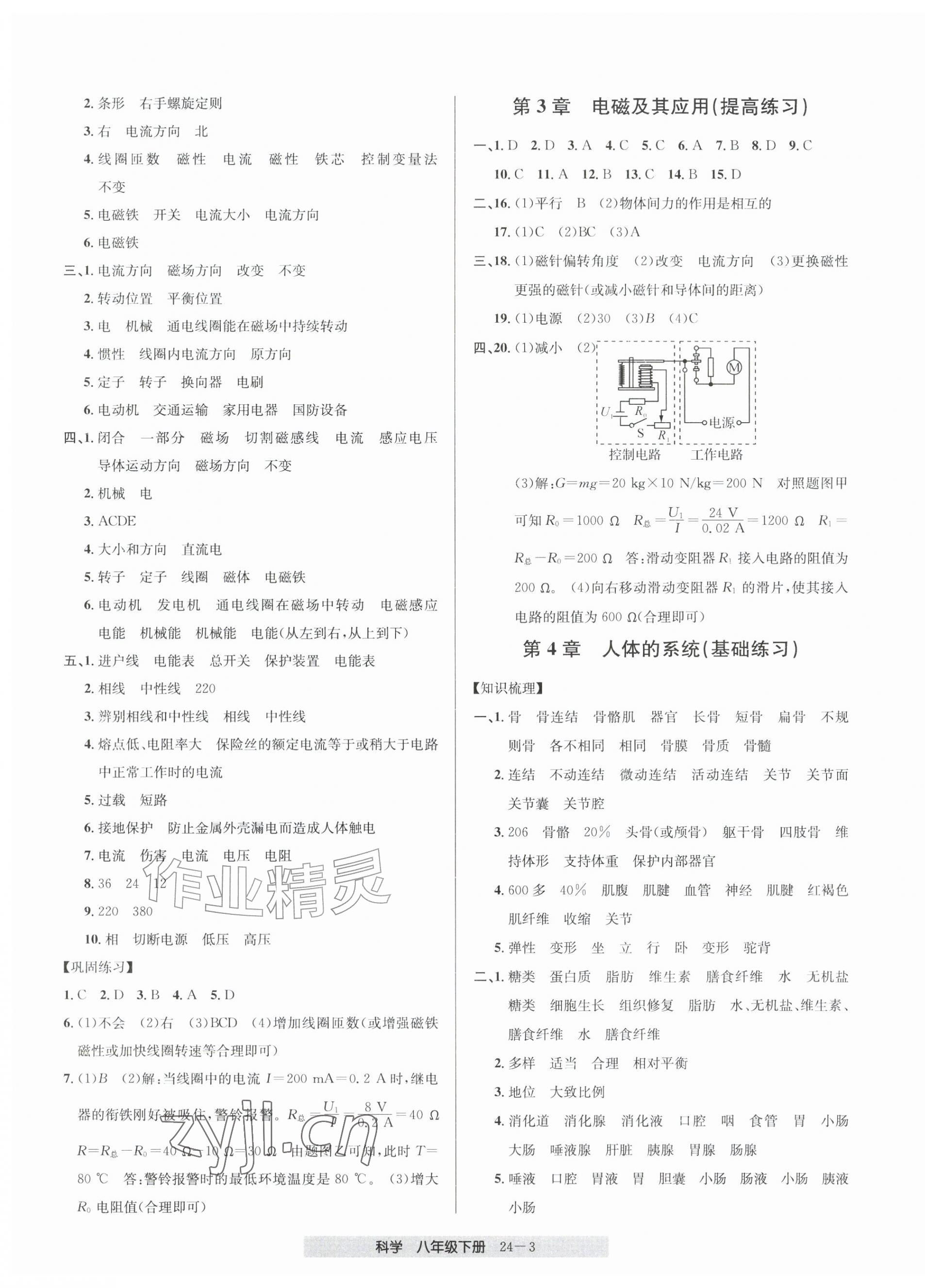 2026年期末直通车八年级科学下册浙教版&nbsp;第3页