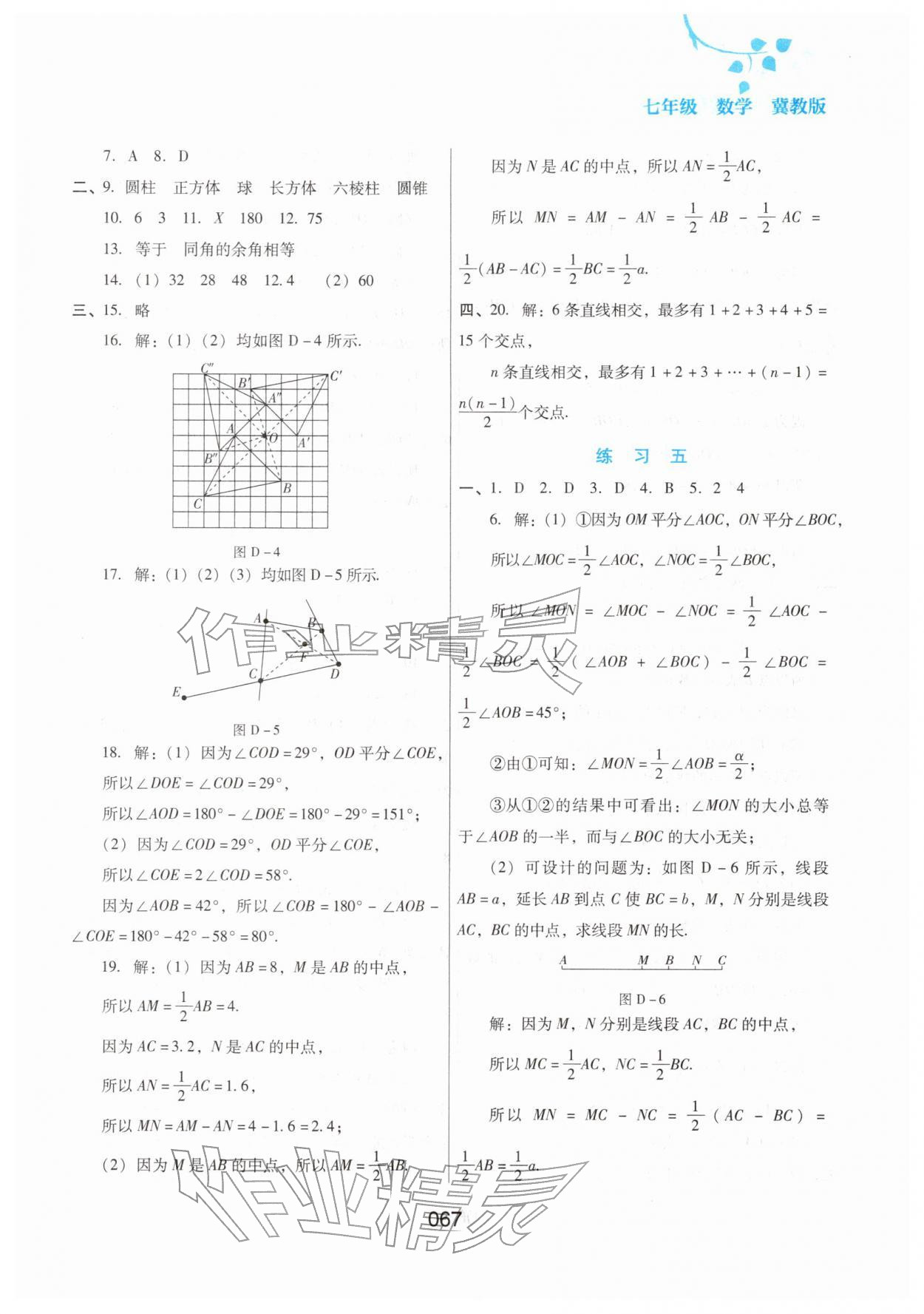 2026年寒假综合练习七年级数学冀教版&nbsp;第3页