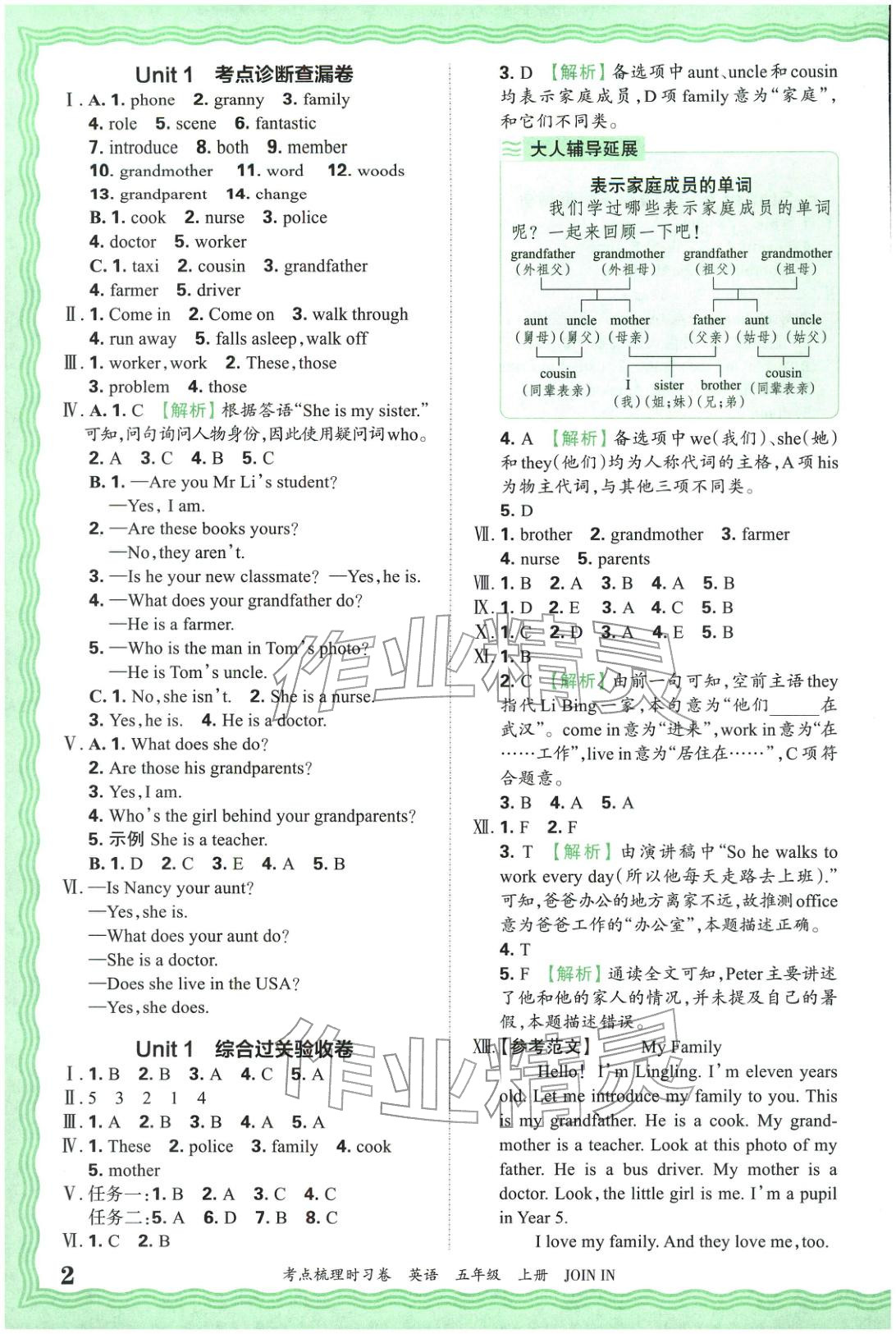 2025年王朝霞考点梳理时习卷五年级英语上册Join in&nbsp;第2页