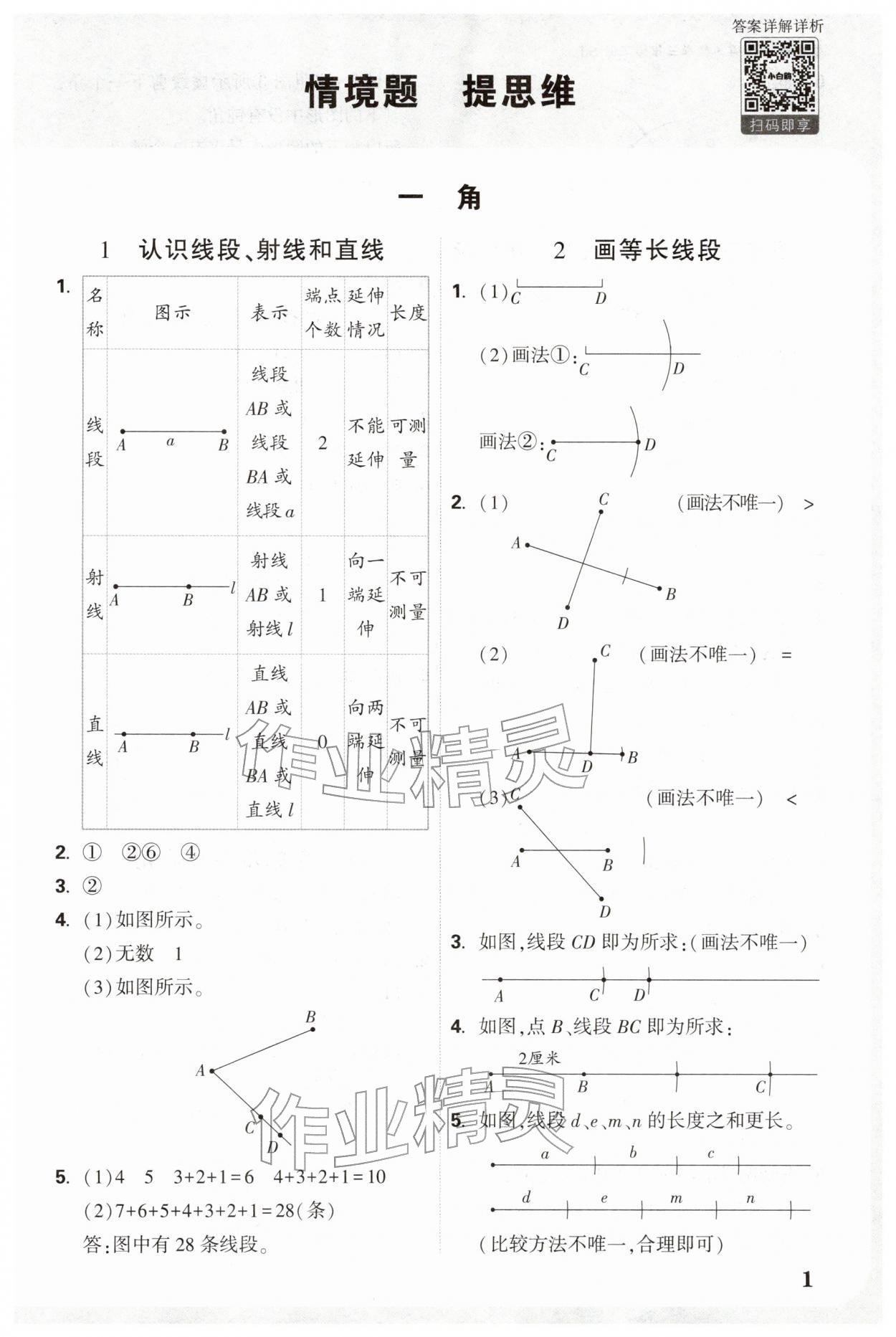 2026年小白鸥情境题三年级数学下册苏教版&nbsp;参考答案第1页