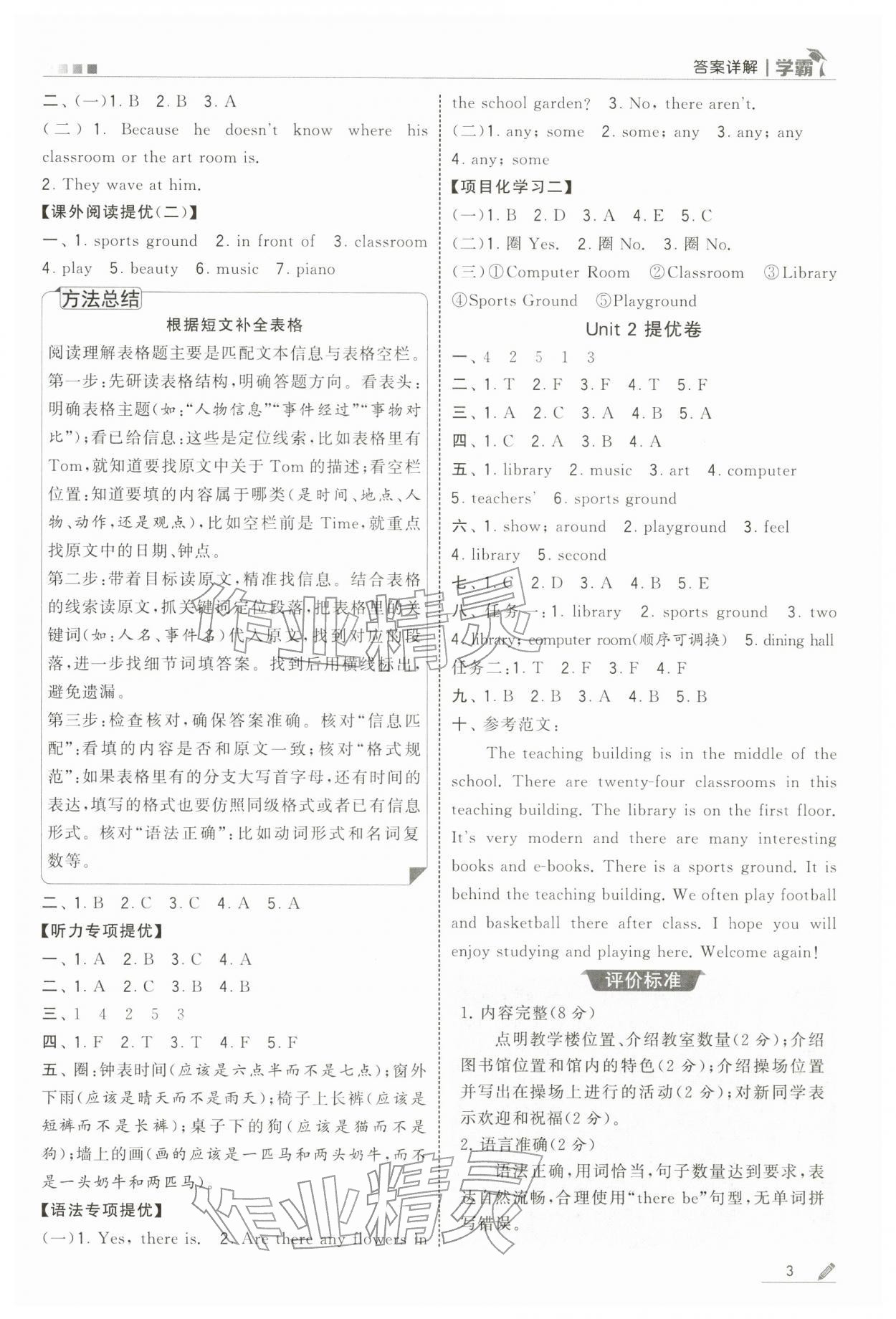 2026年学霸四年级英语下册译林版&nbsp;第3页