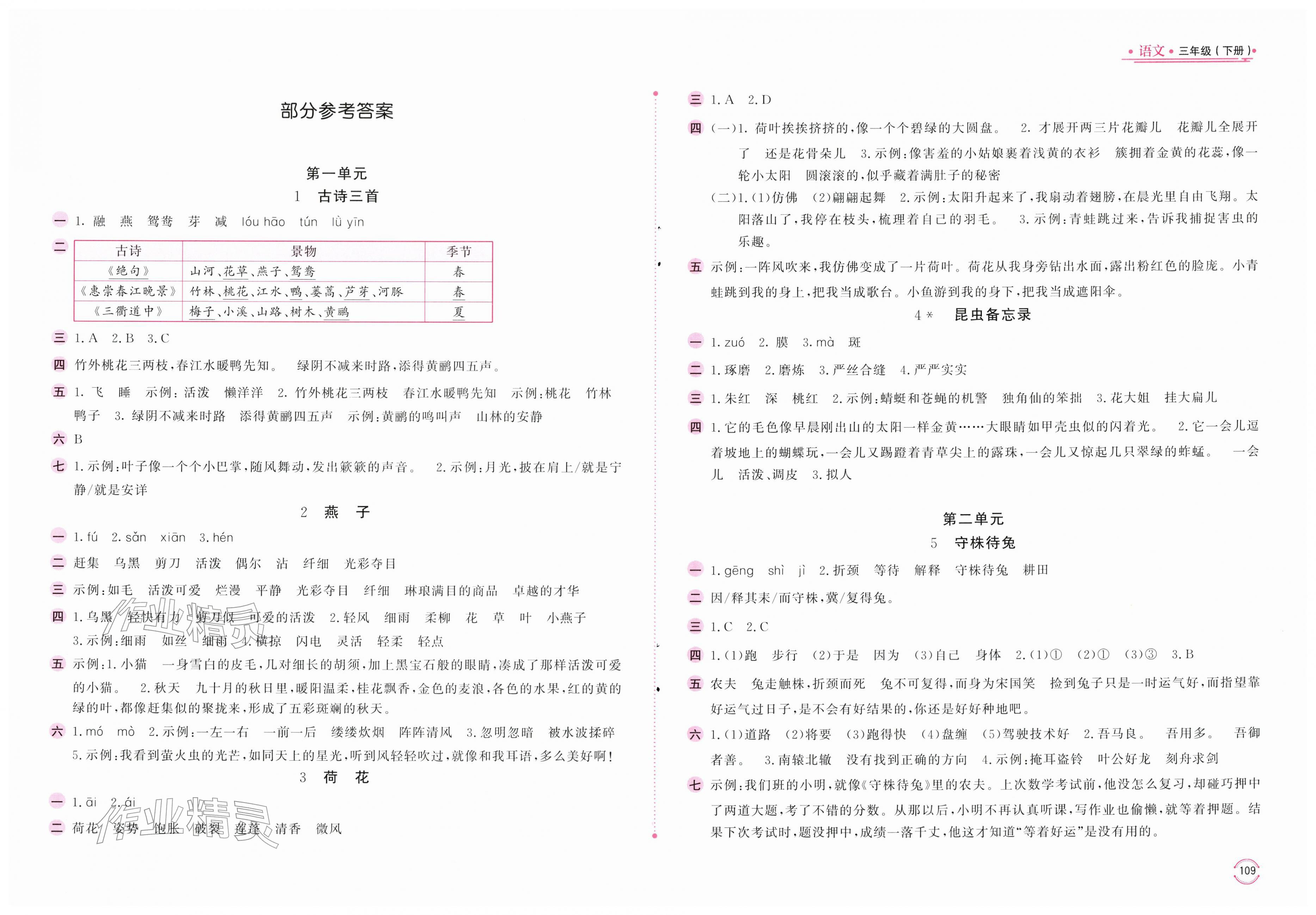 2026年新编基础训练三年级语文下册苏教版&nbsp;第1页